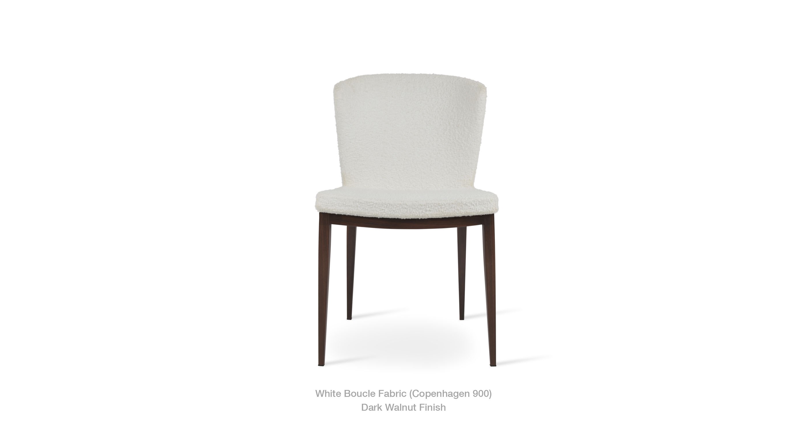white boucle - walnut