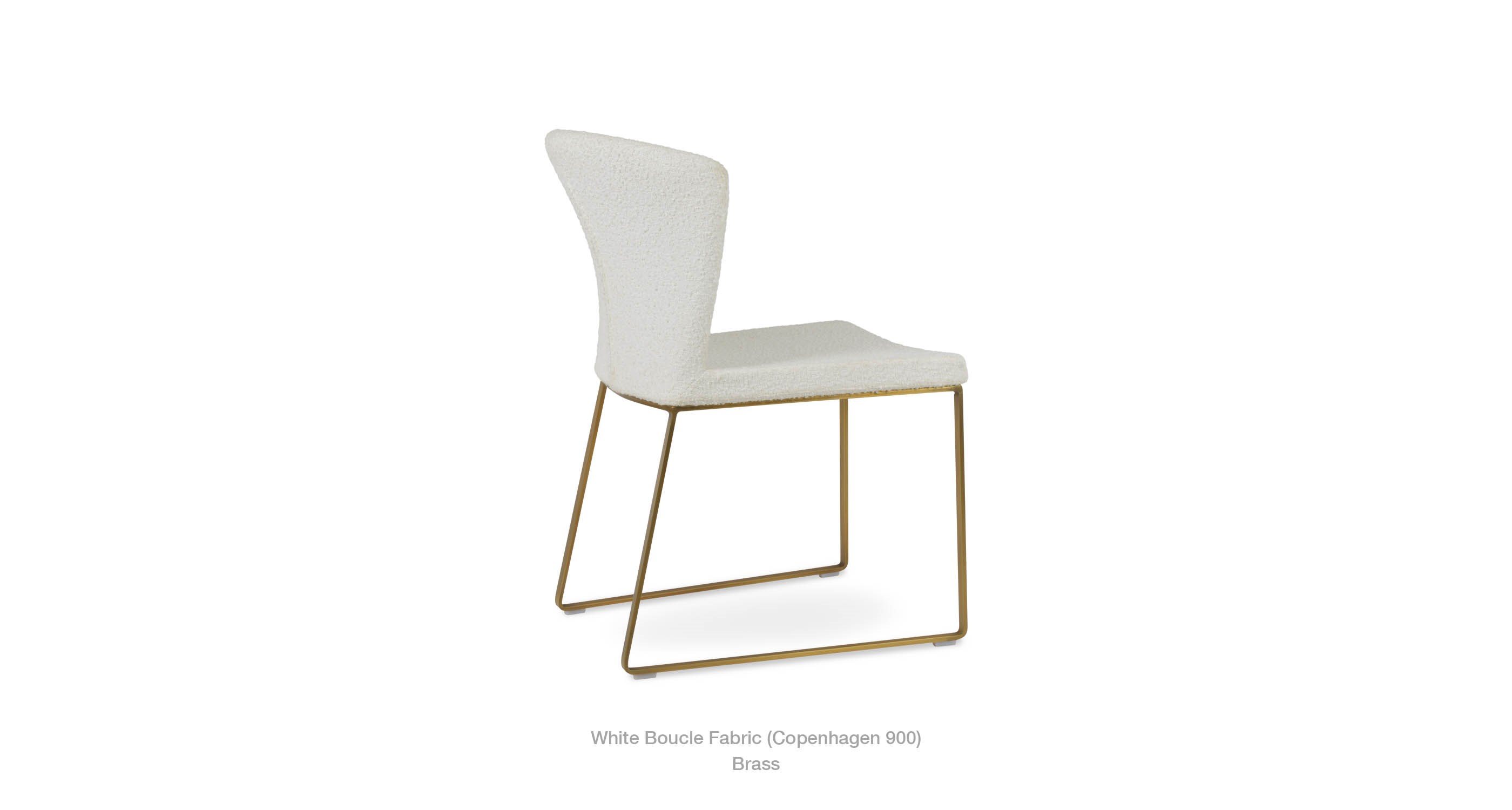 white boucle - brass