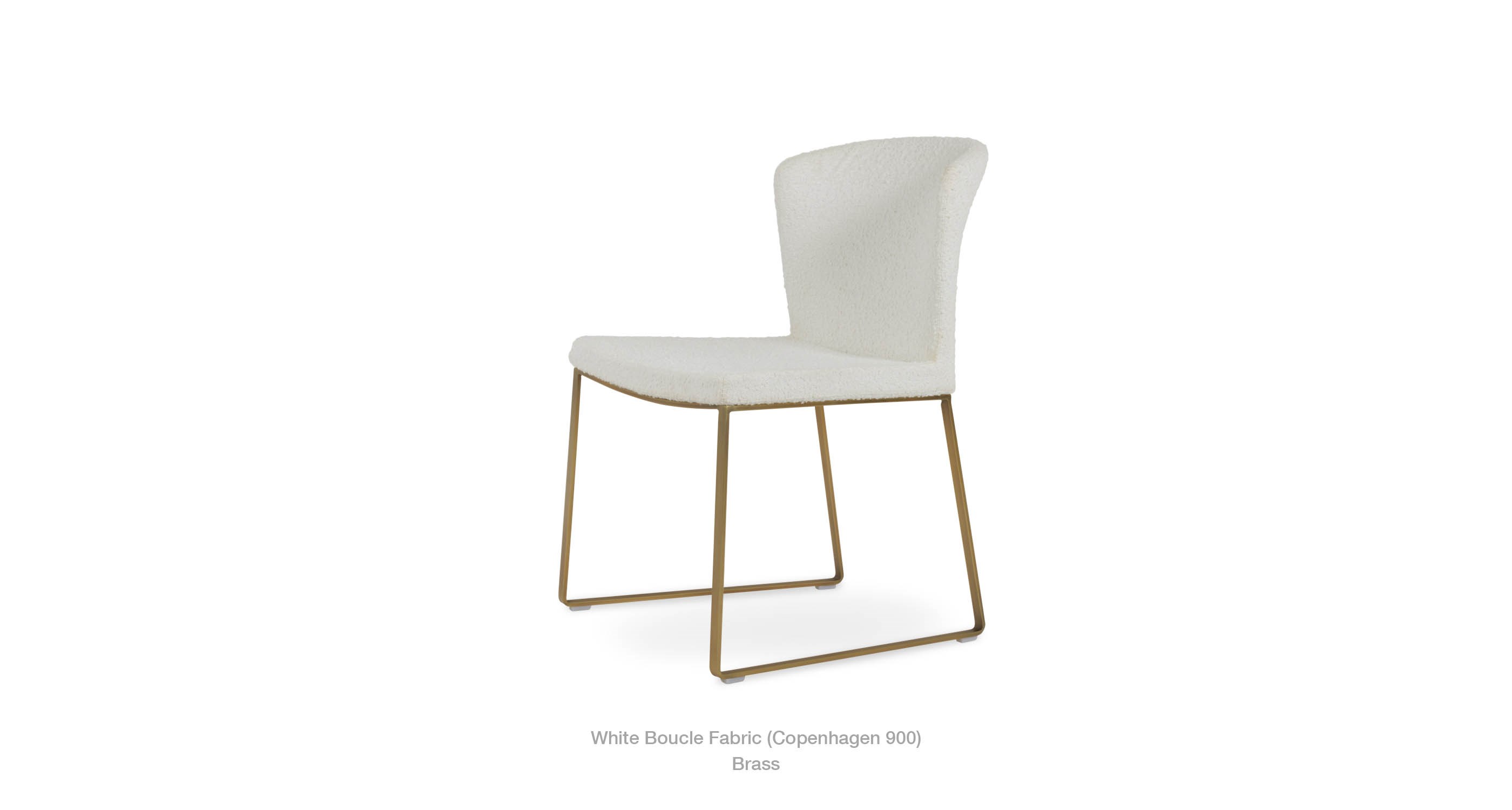 white boucle - brass