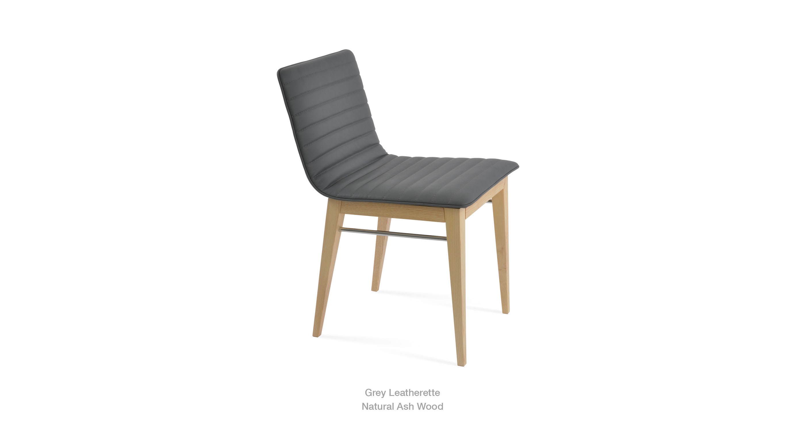 Corona Wood Full Uph Grey Leatherette