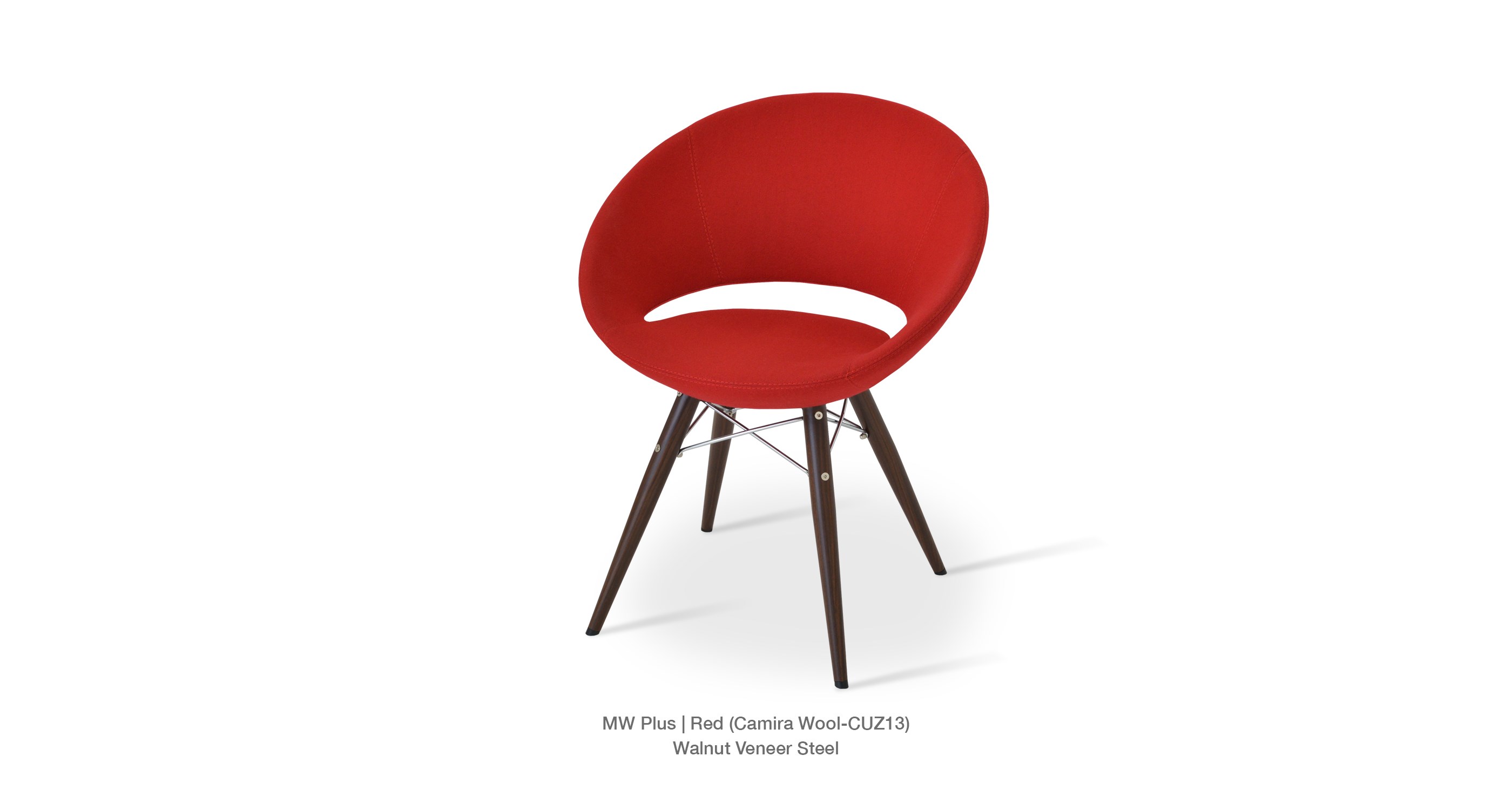 Crescent Mw Plus Red Camira Wool Walnut Steel