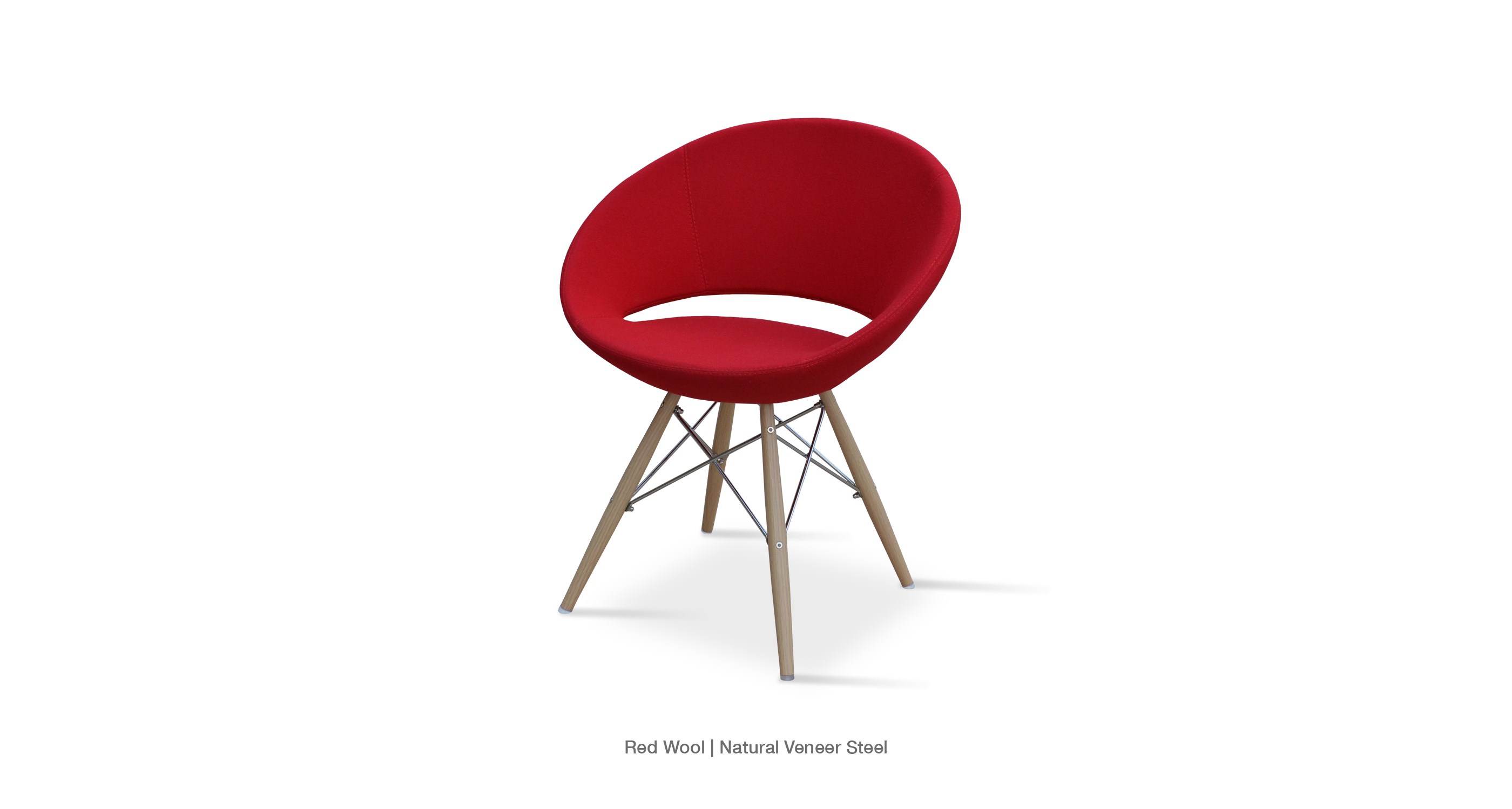 Crescent Mw Red Wool Natural Veneer Steel