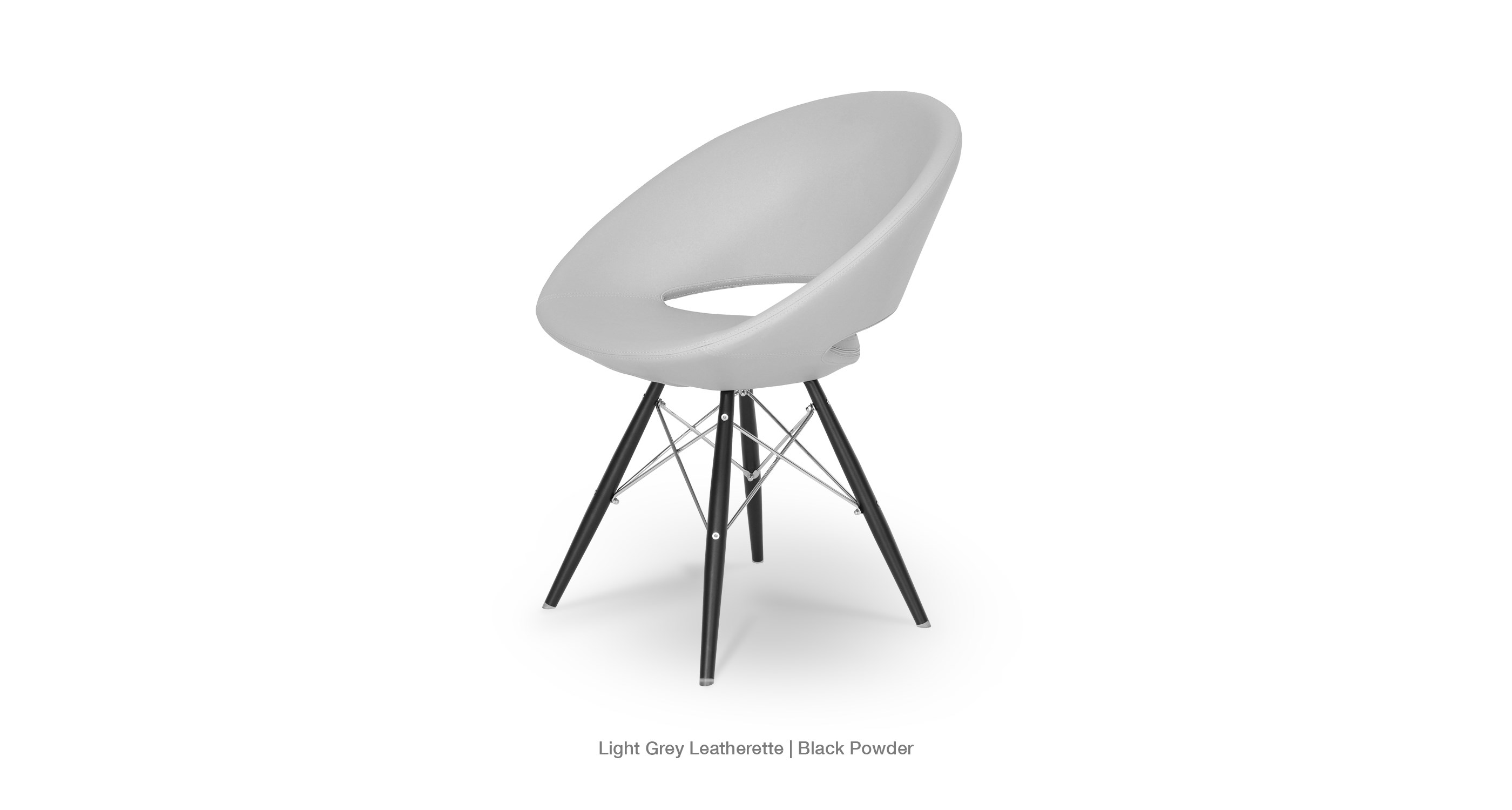 Light Grey Leatherette Black Powder