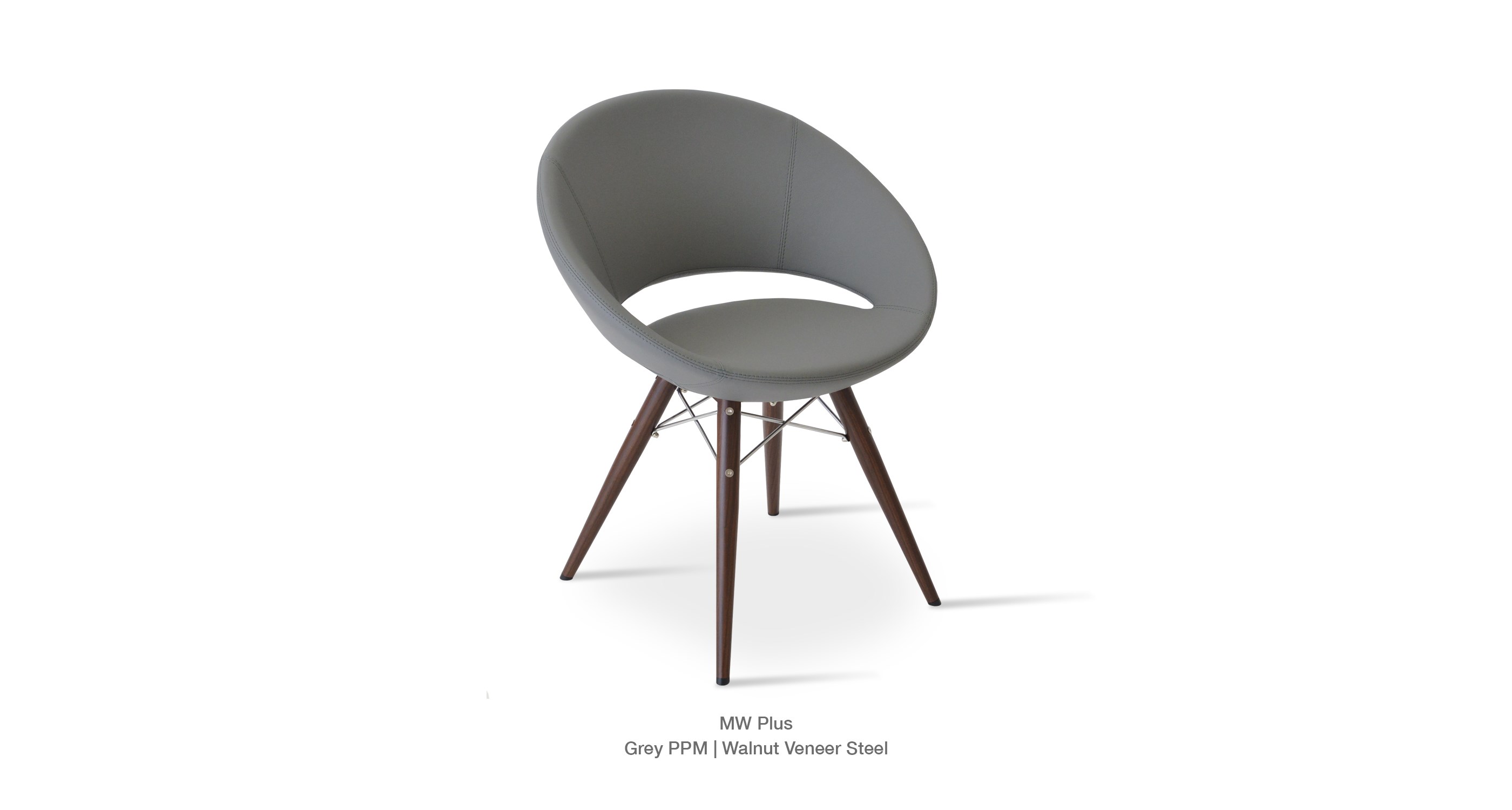 Crescent Mw Plus Grey PPM Walnut veneer Steel