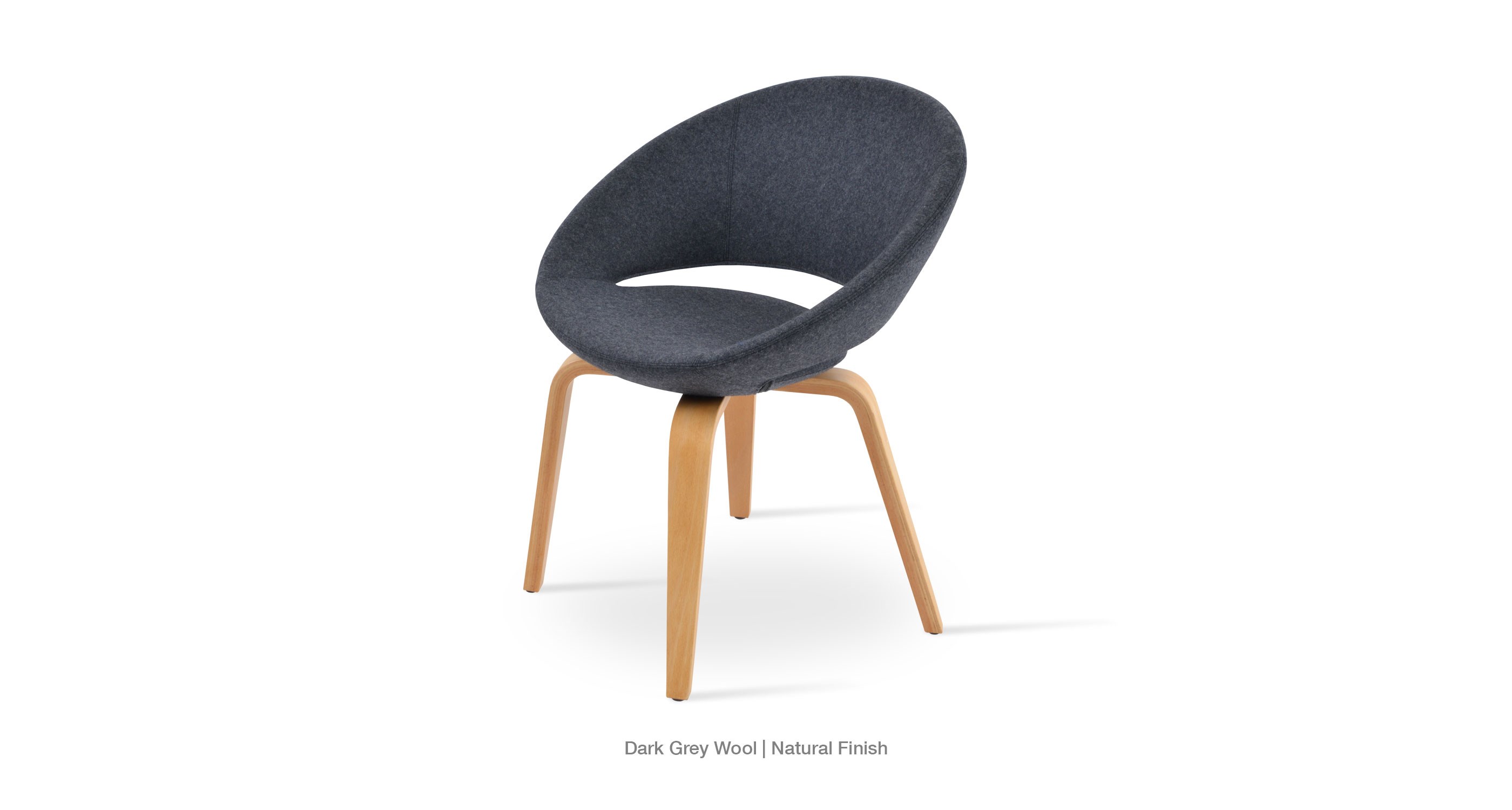 Crescent Plywood dark grey wool natural