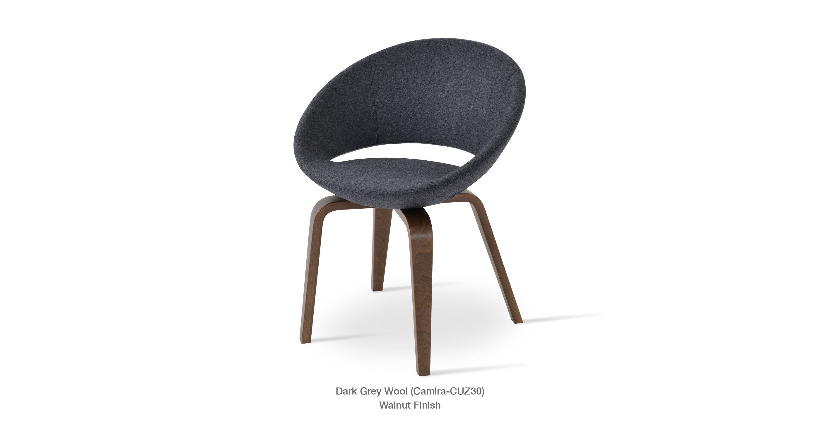 Crescent Plywood Dark Grey Wool
