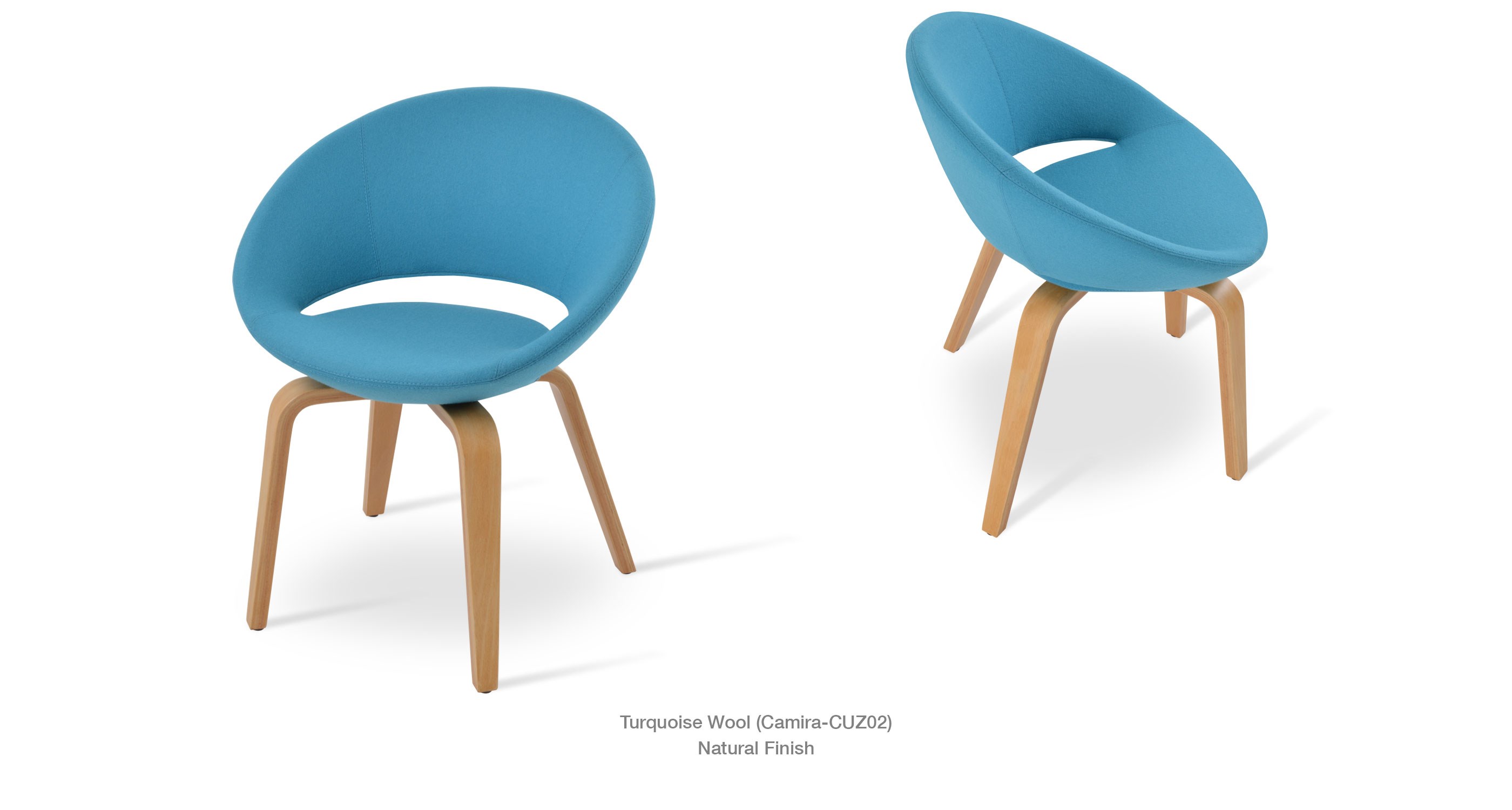 Crescent Plywood Turquoise Wool
