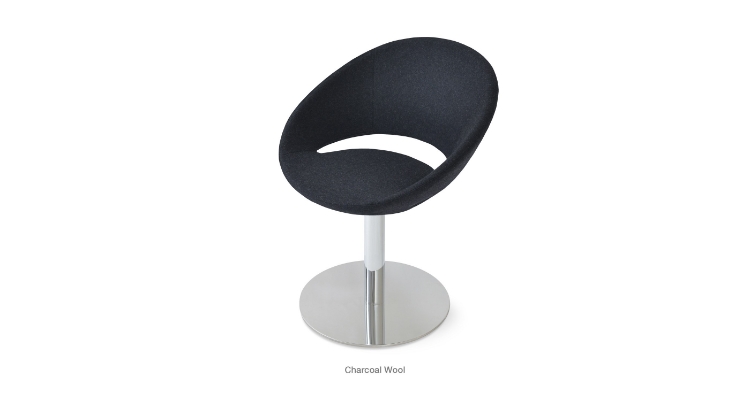 Crescent Round Charcoal