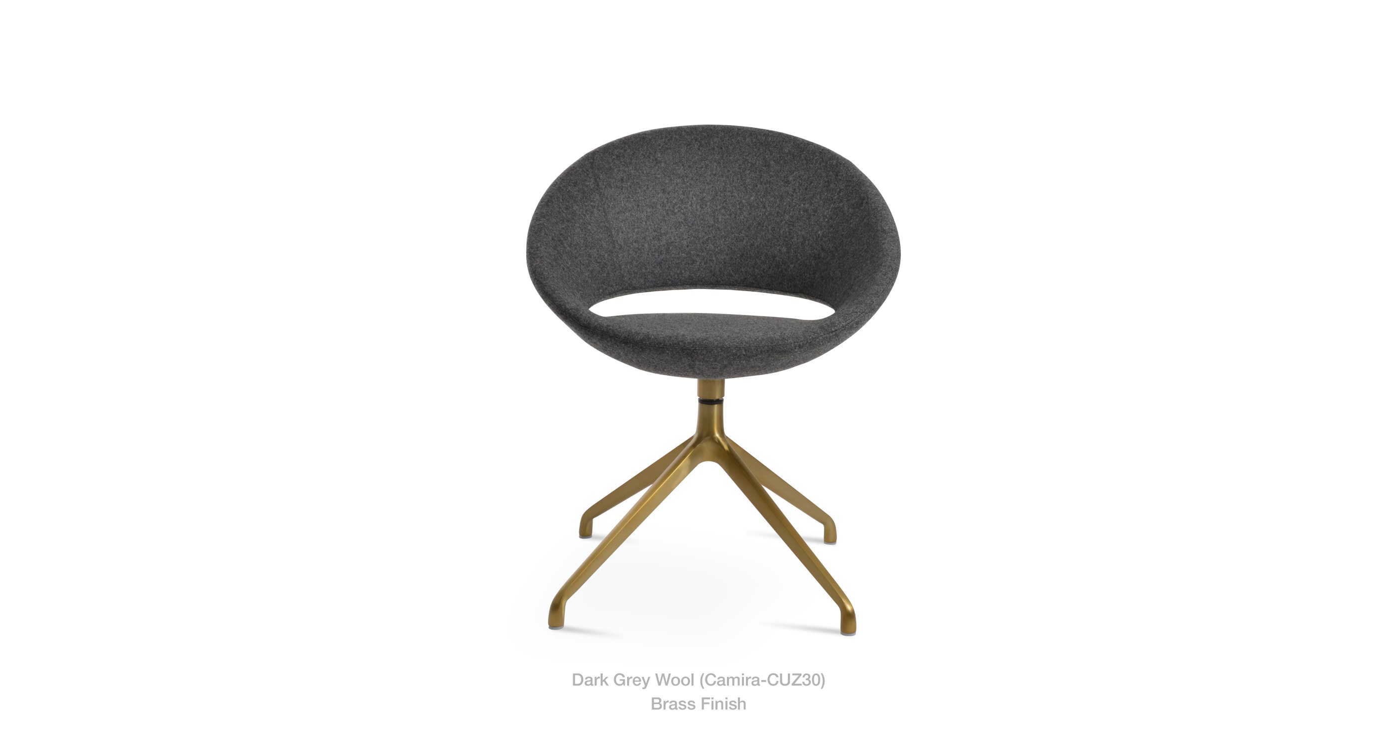 dark grey wool - brass