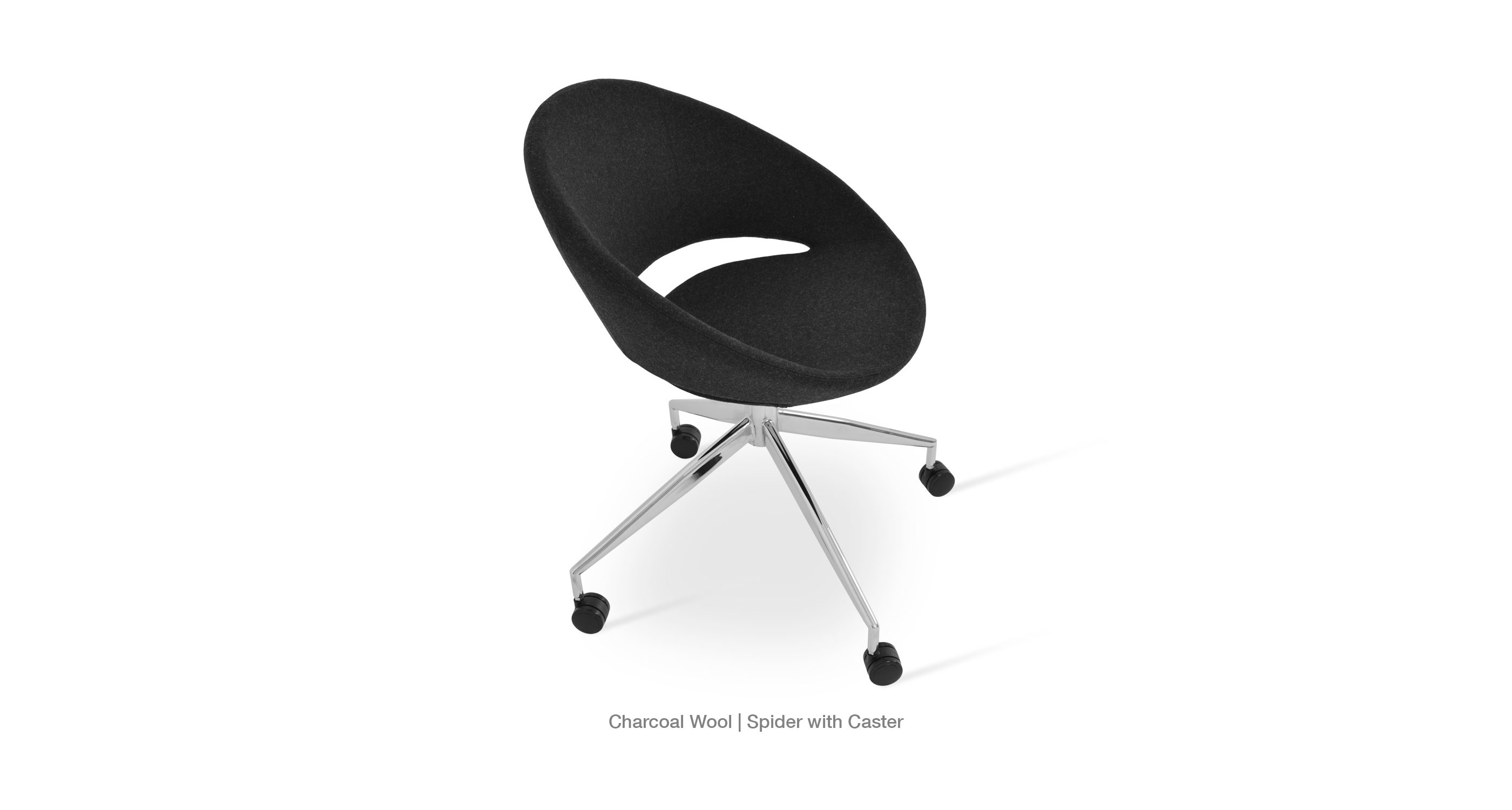 Charcoal Wool with Caster