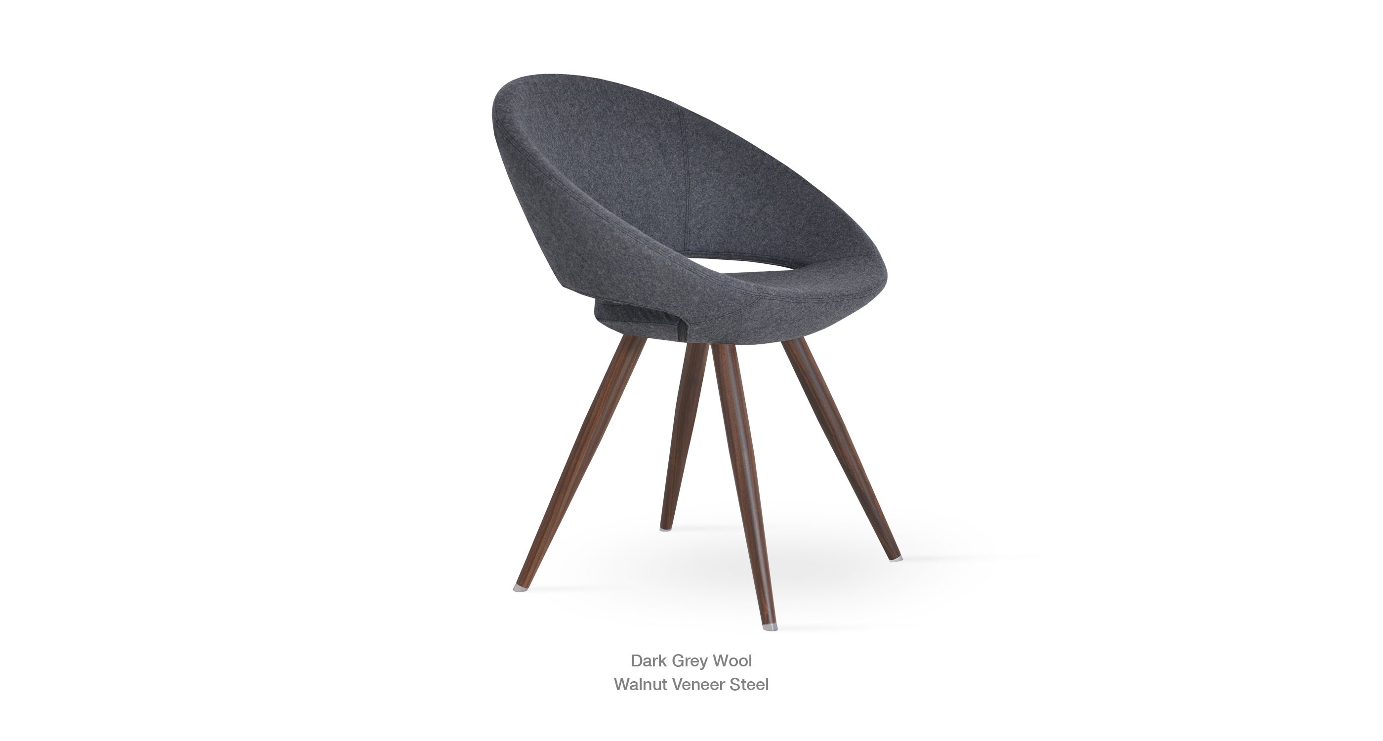 dark grey wool - walnut