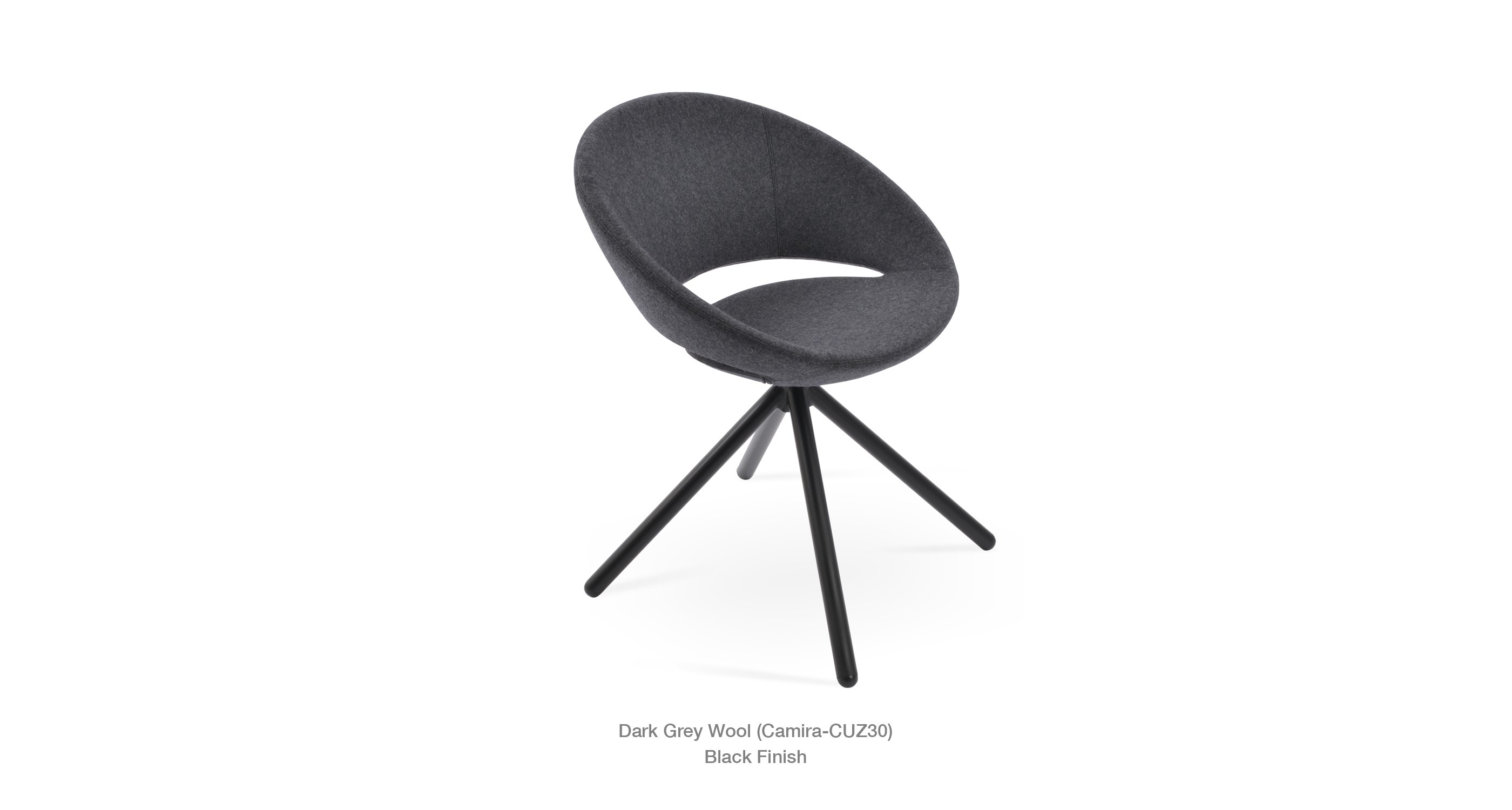 dark grey wool - black