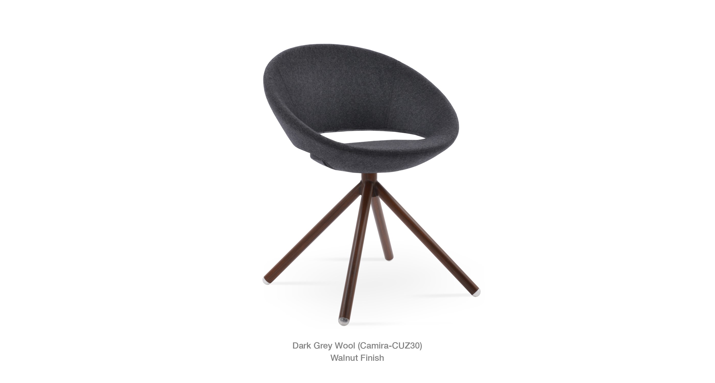 dark grey wool - walnut