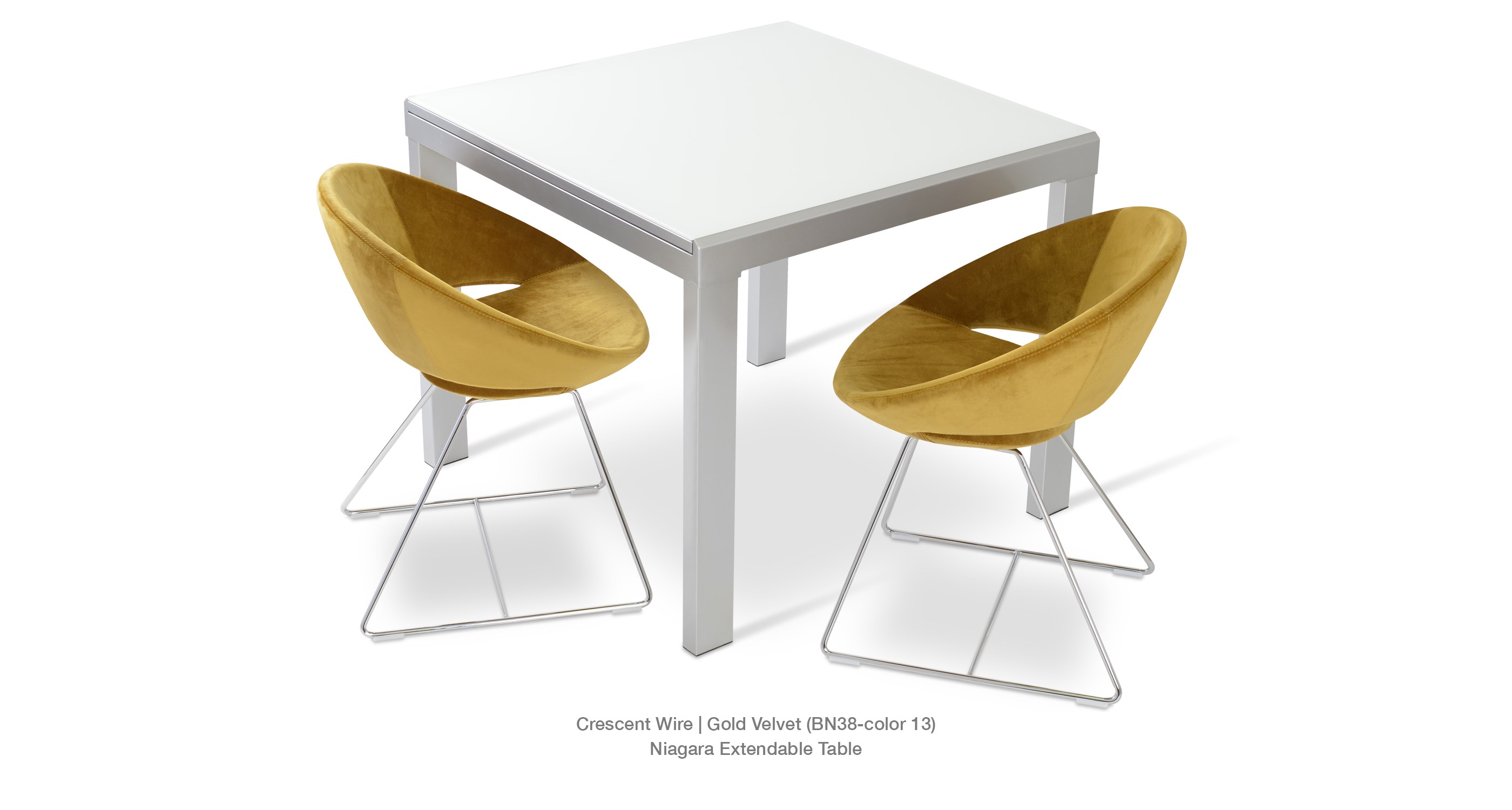 Crescent Wire Gold Velvet Niagara Table