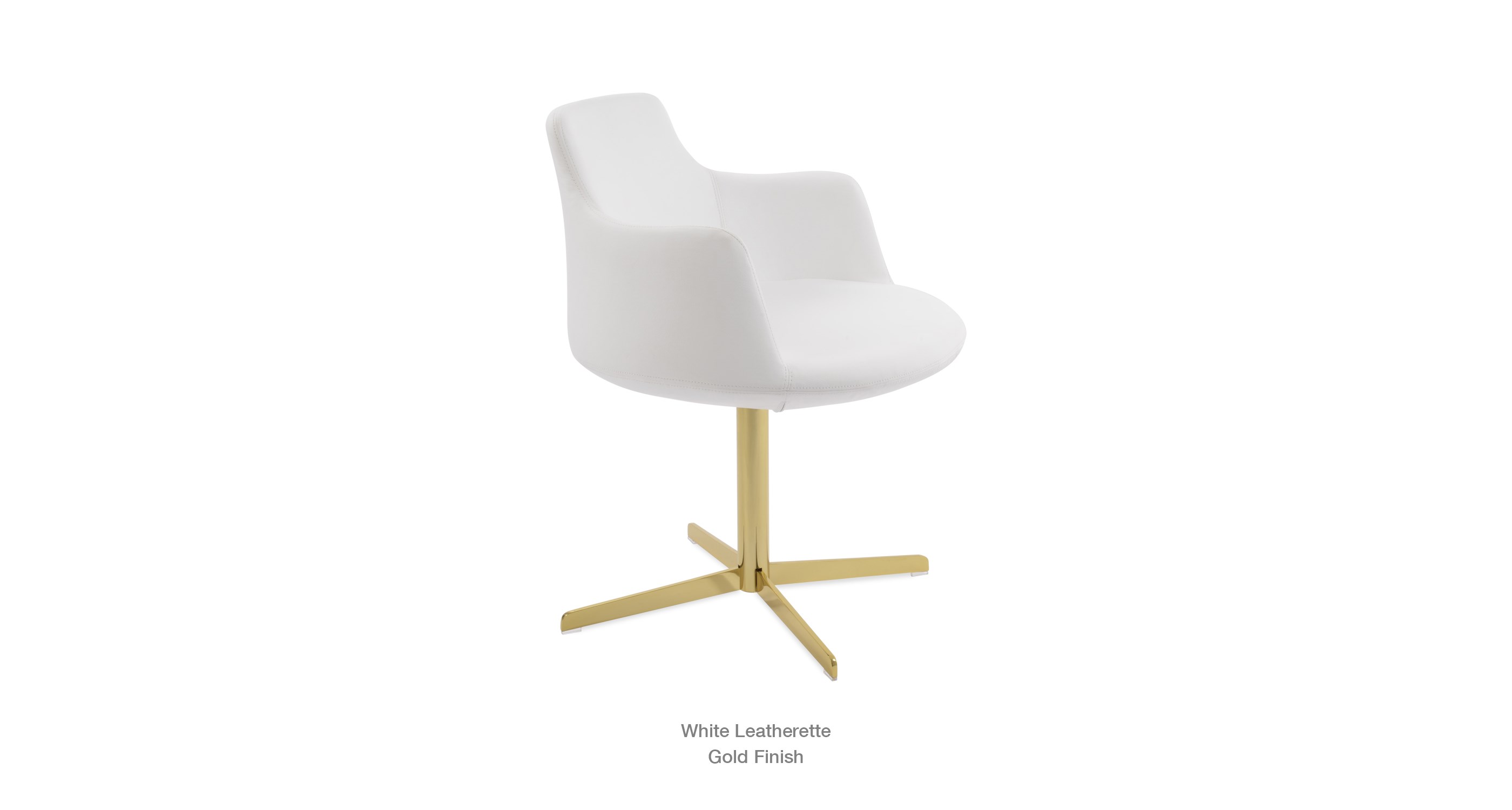 white leatherette - gold