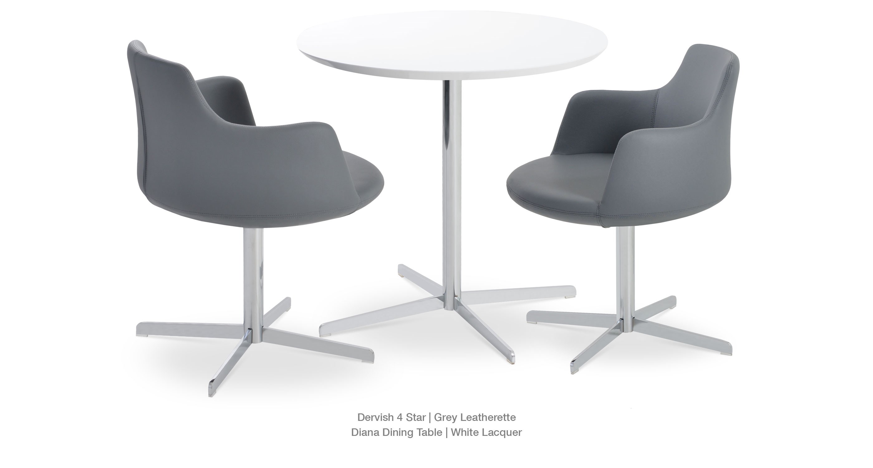 Dervish 4 Star Grey Leatherette Diana Table