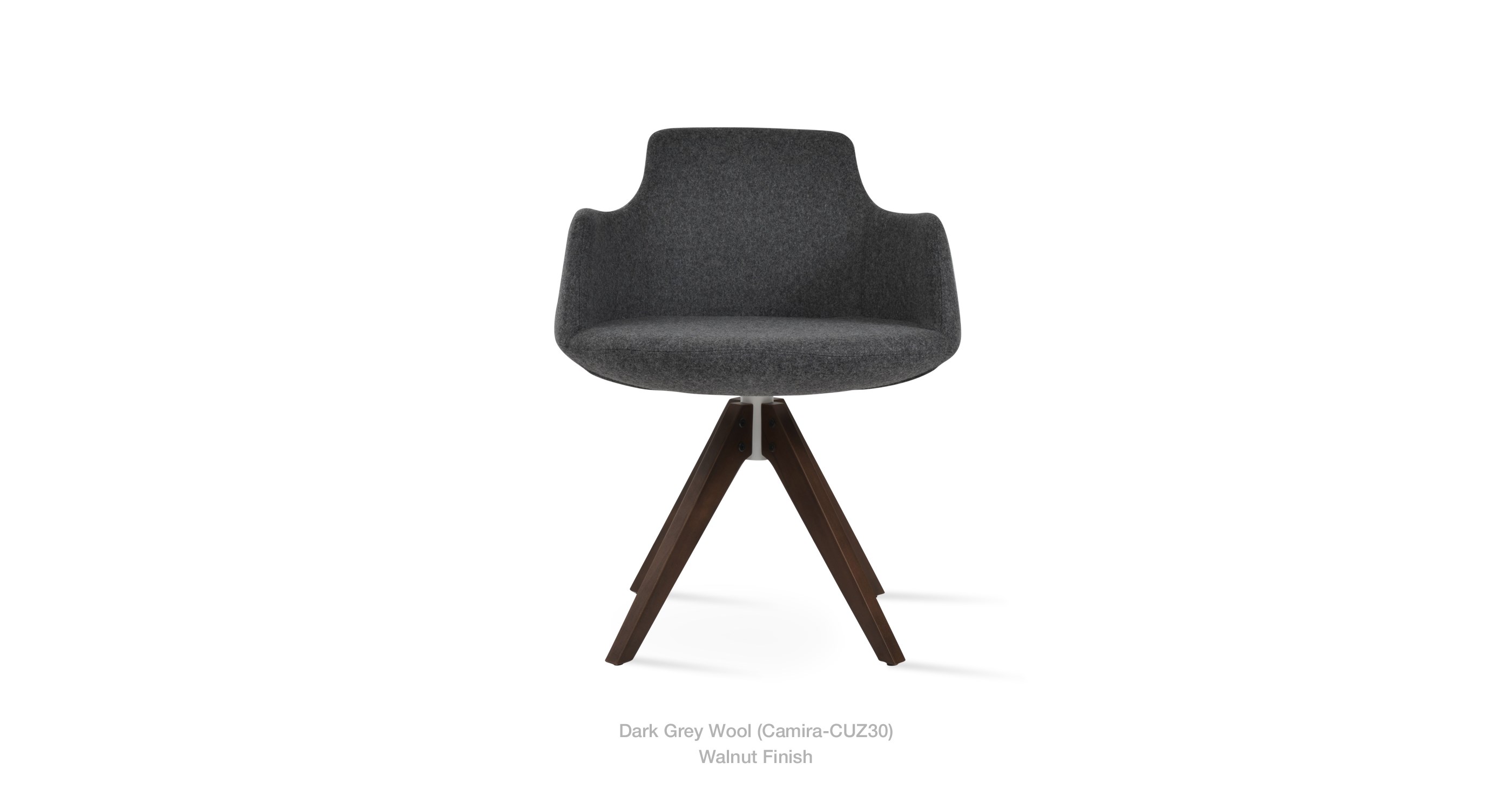 dark grey wool - walnut