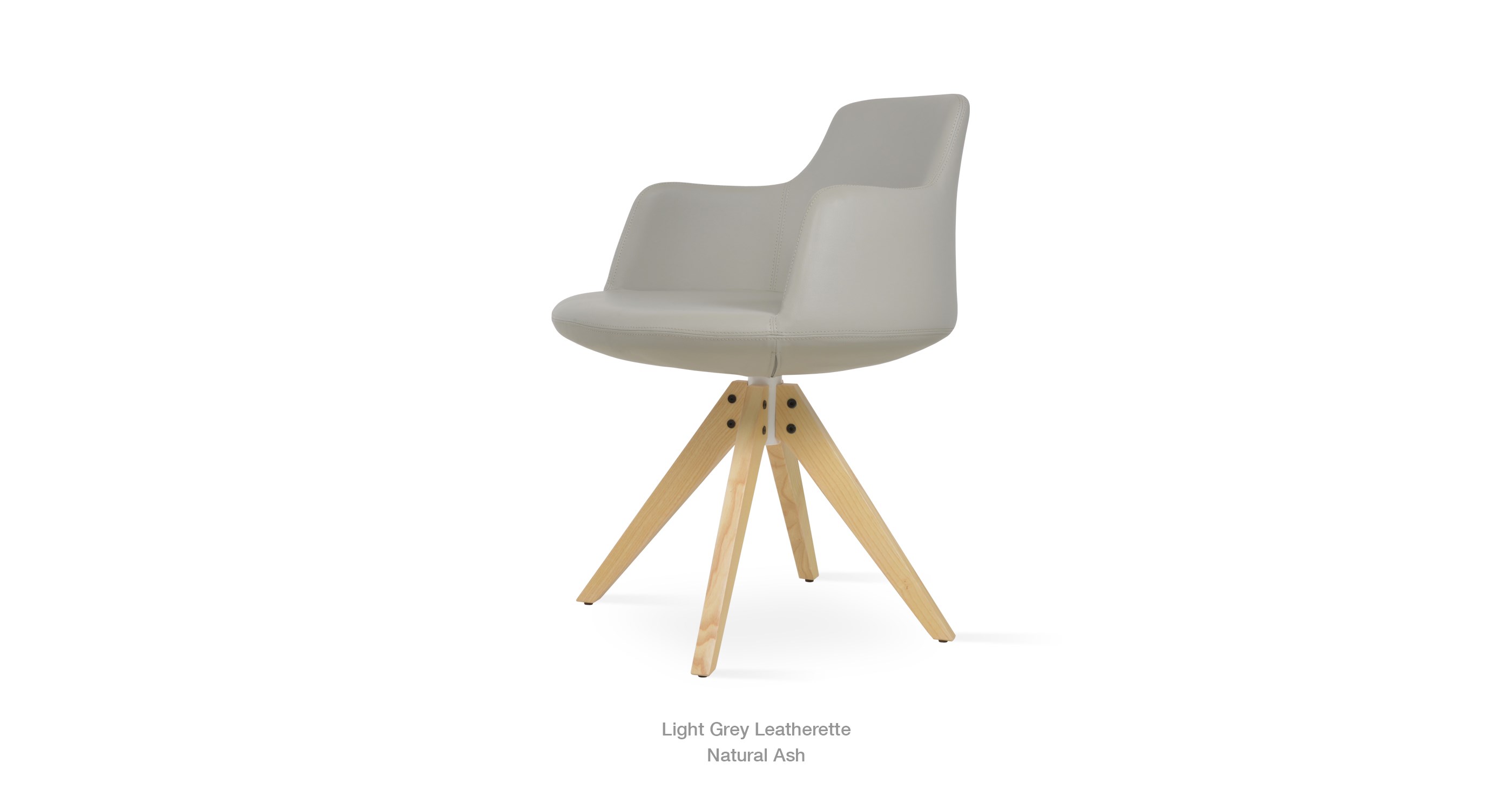 Dervish Pyramid Light Grey Leatherette Natural