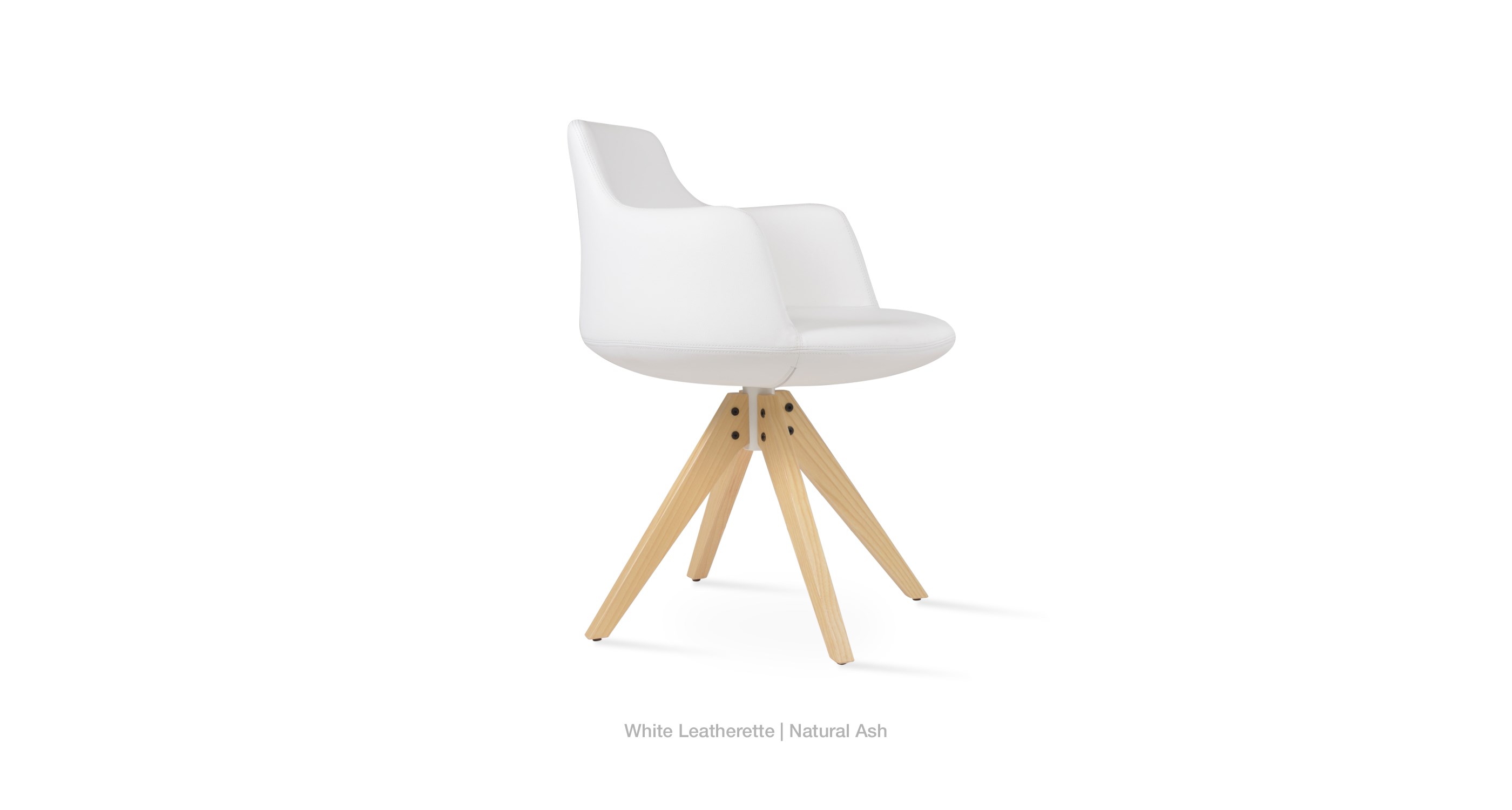 white leatherette - natural ash