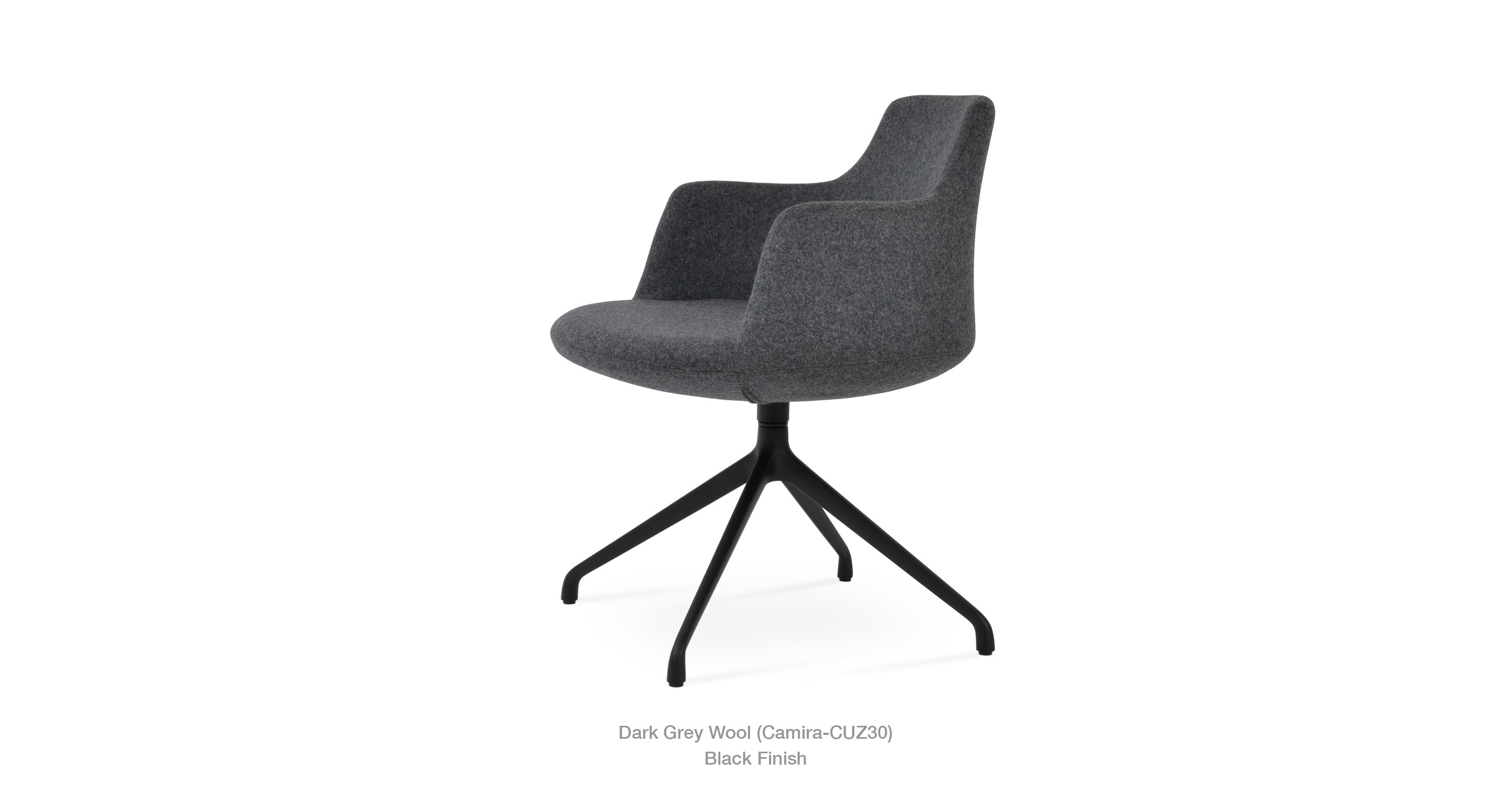 dark grey wool - black