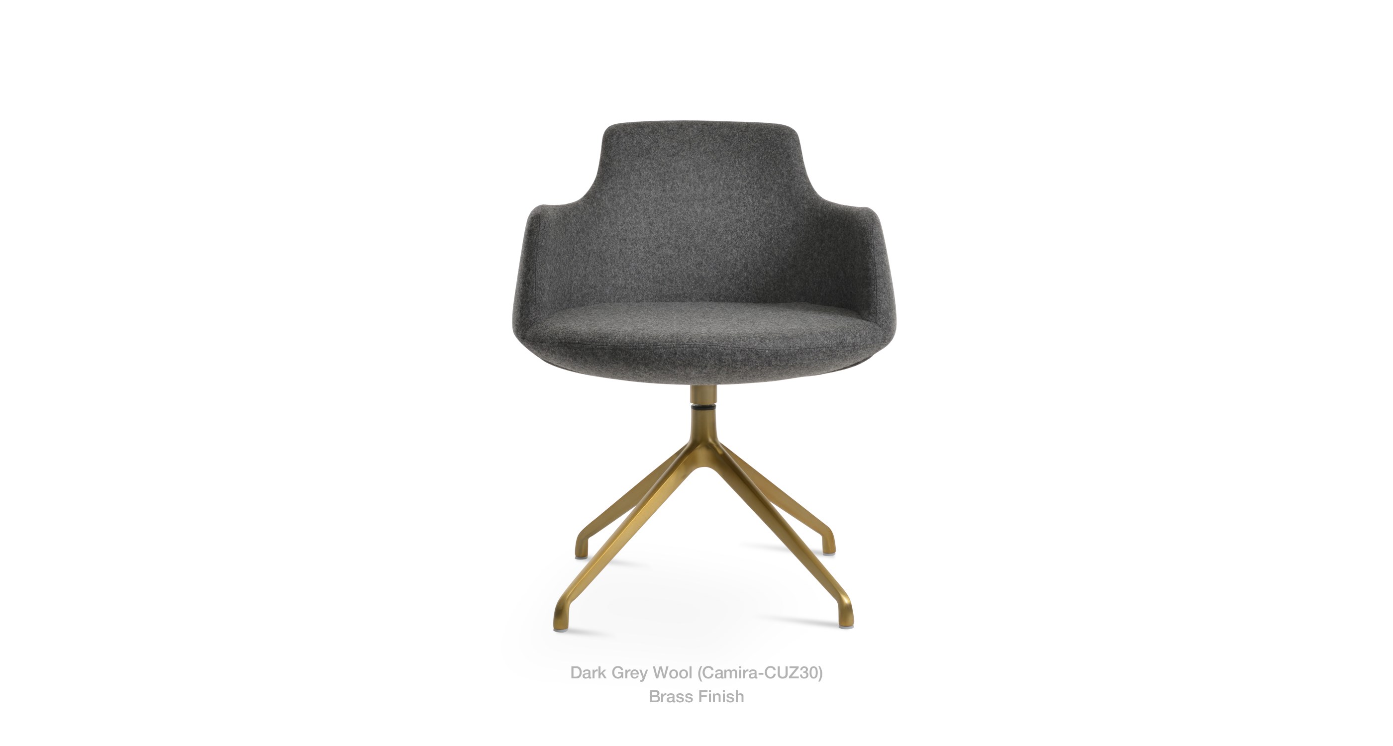 dark grey wool - brass