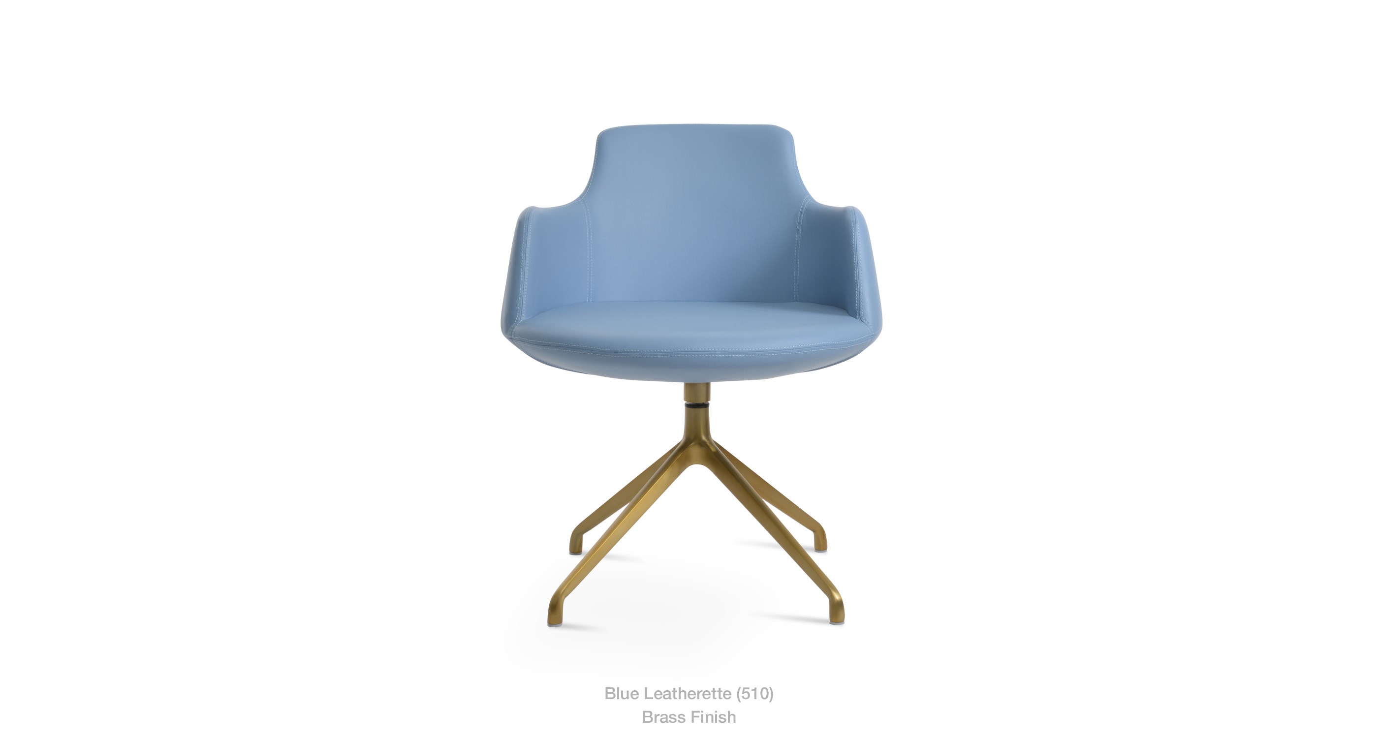 blue leatherette - brass