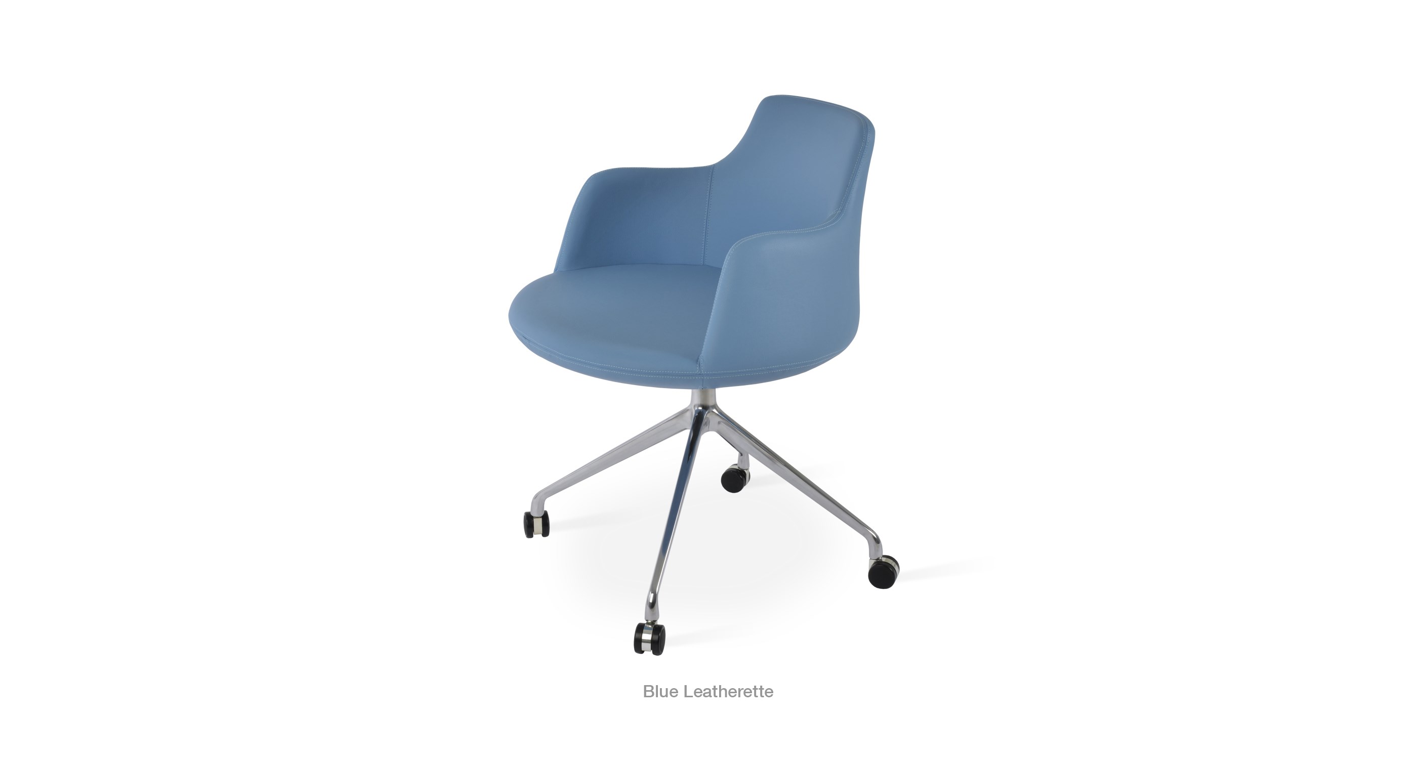 blue leatherette