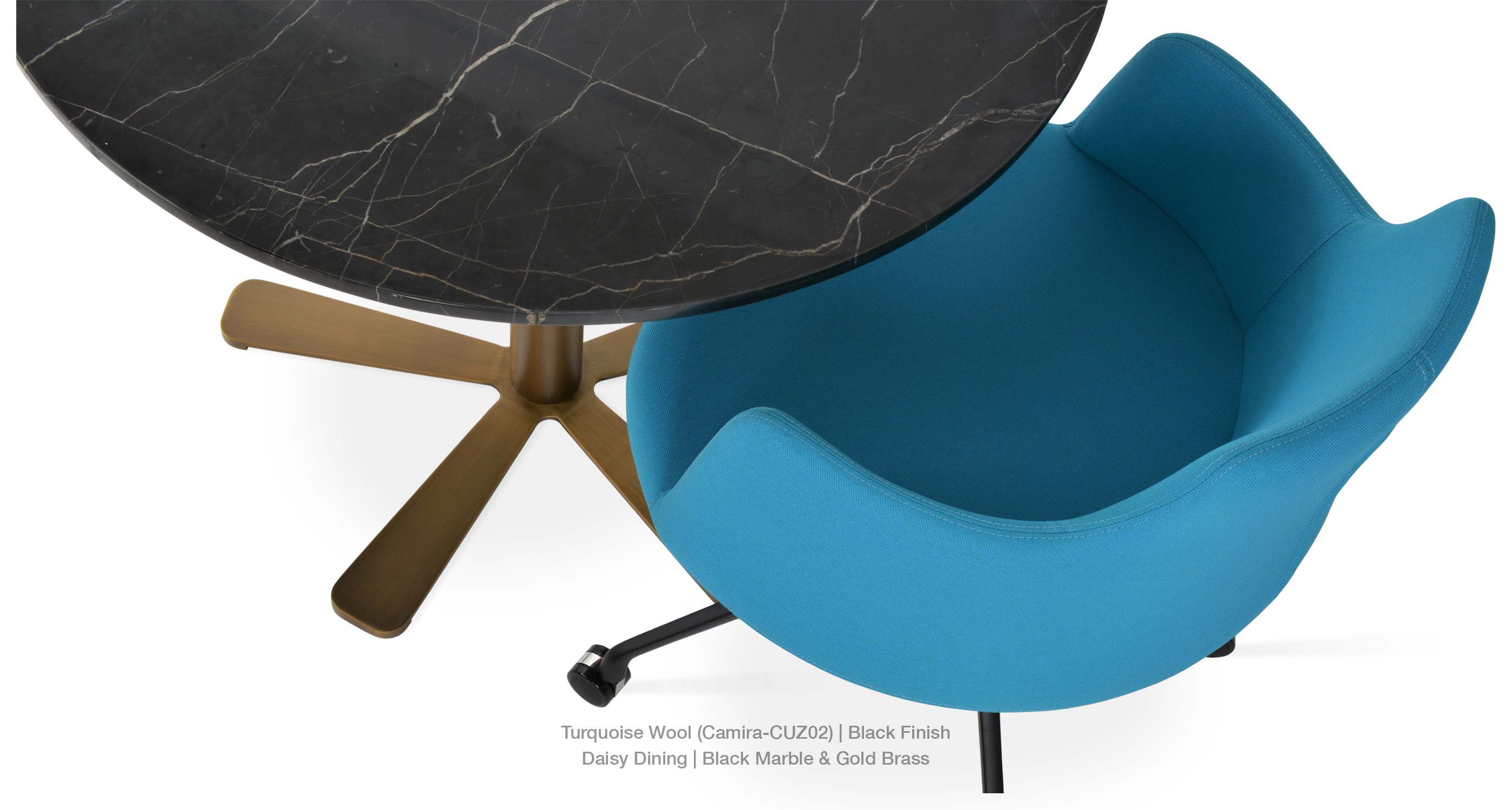 Turquoise camira - daisy dining