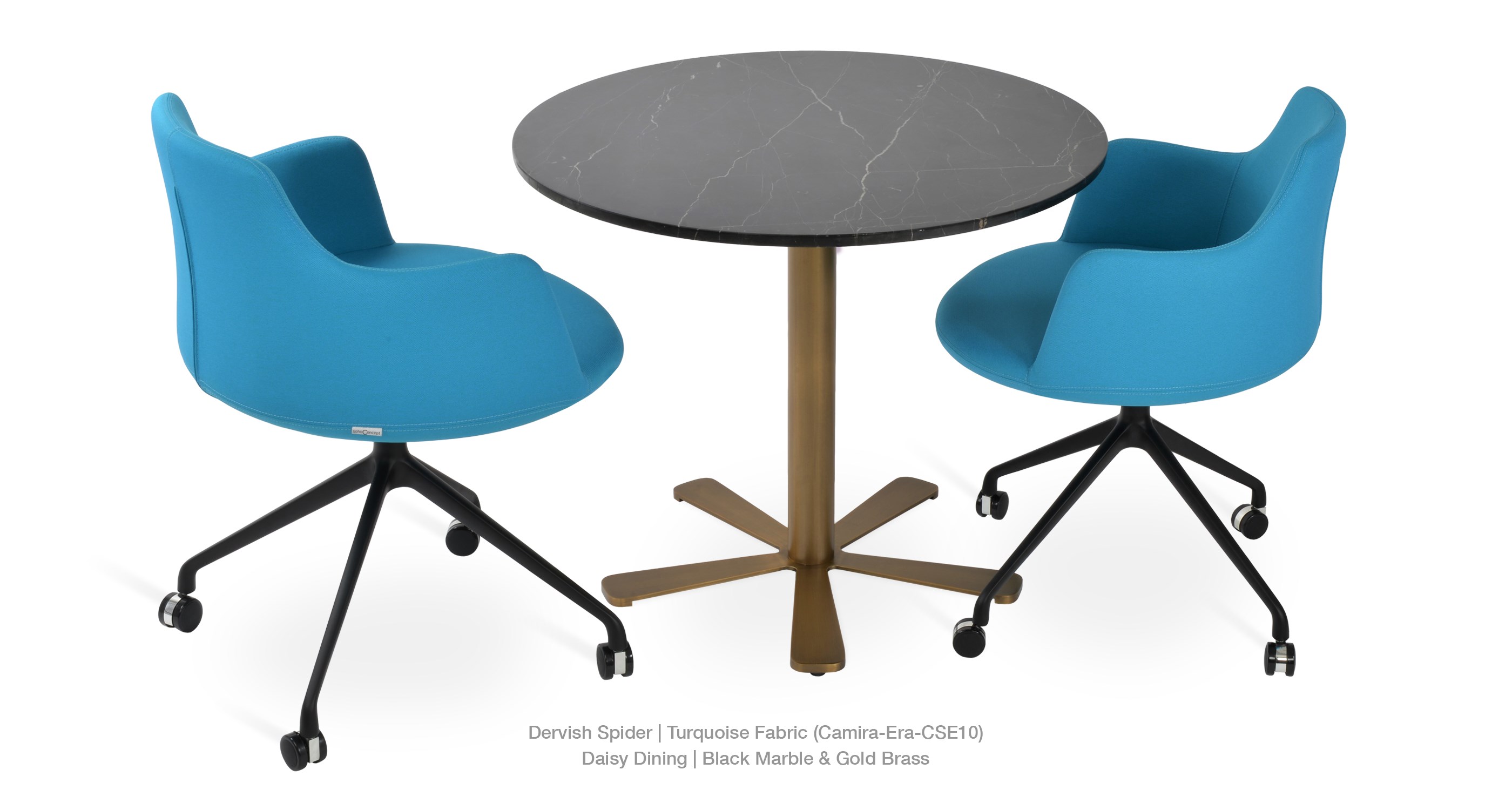 dervish spider turquoise - daisy black marble