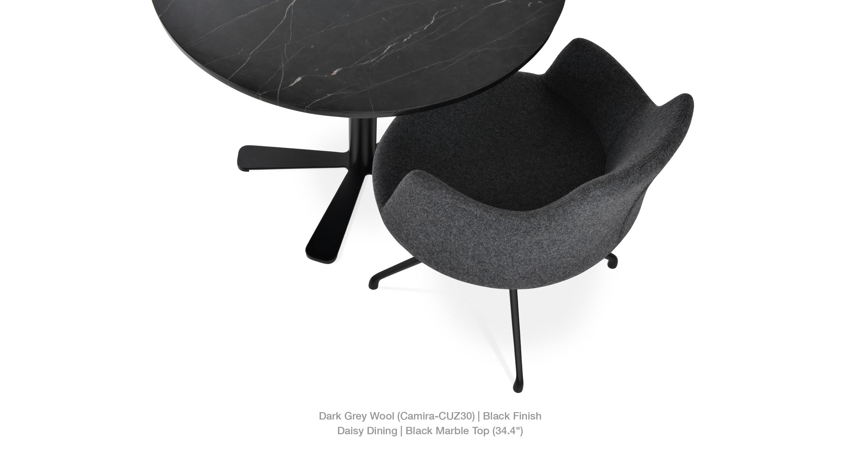 dark grey wool - daisy dining