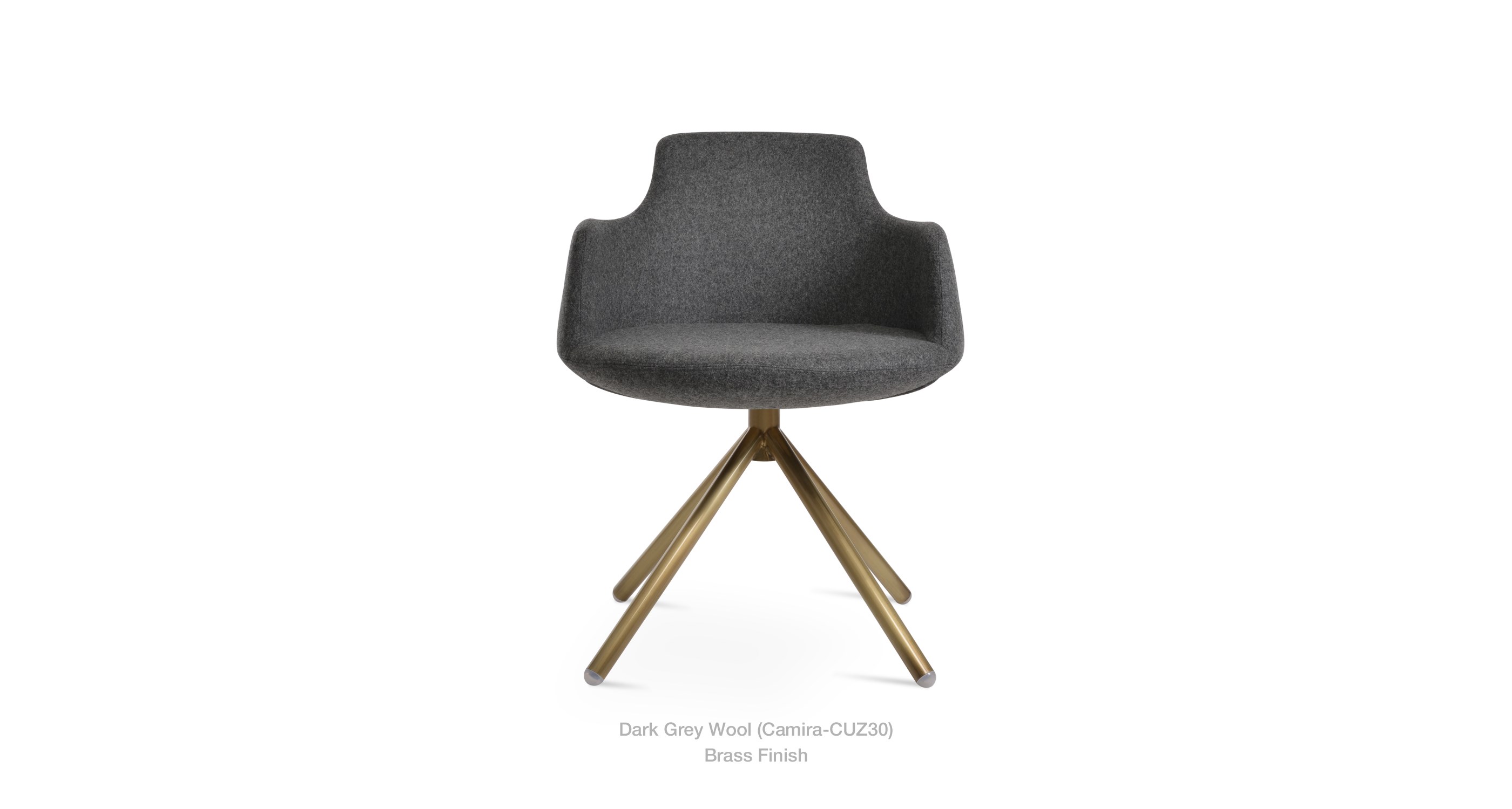 dark grey wool - brass