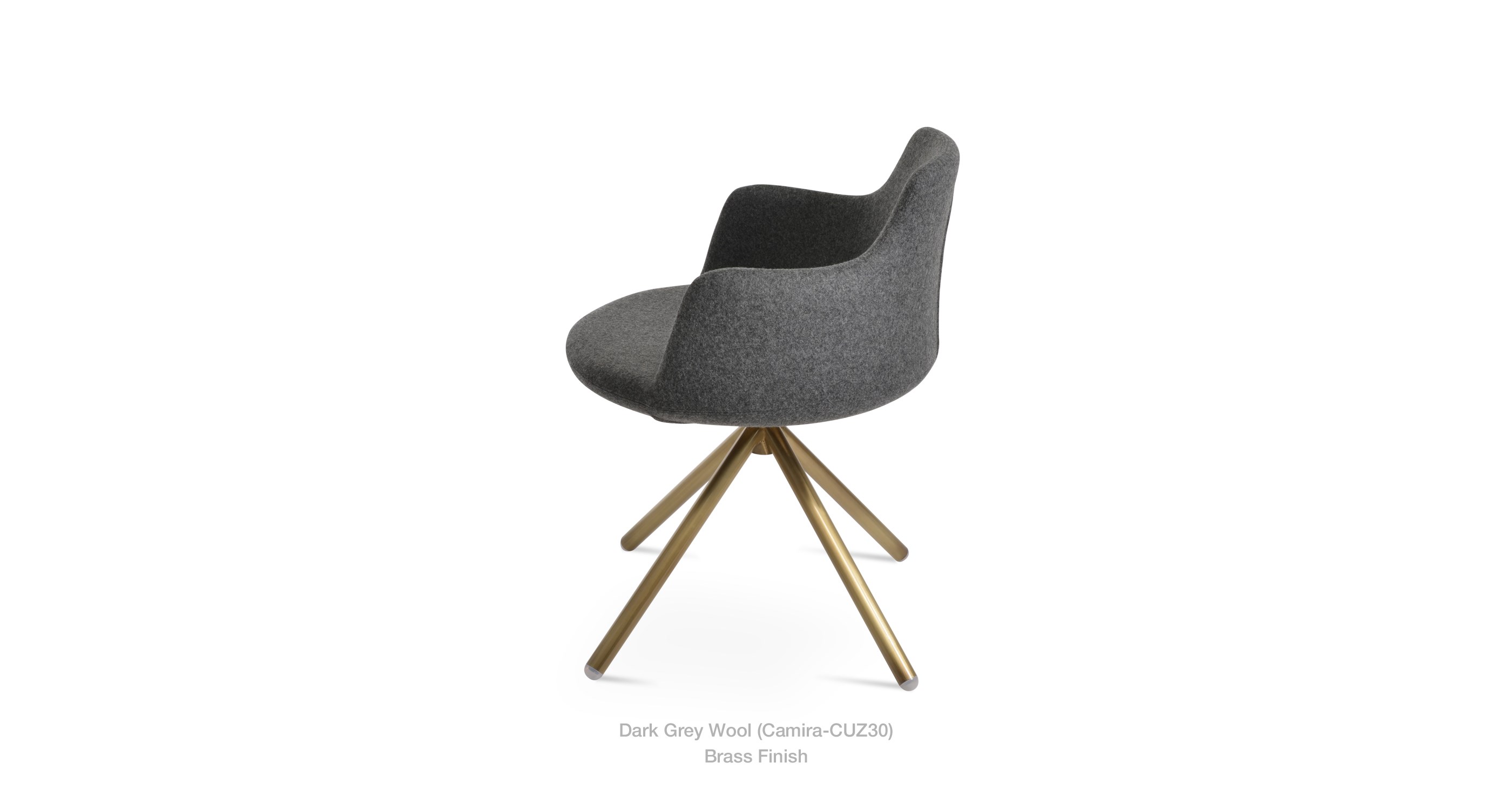 dark grey wool - brass