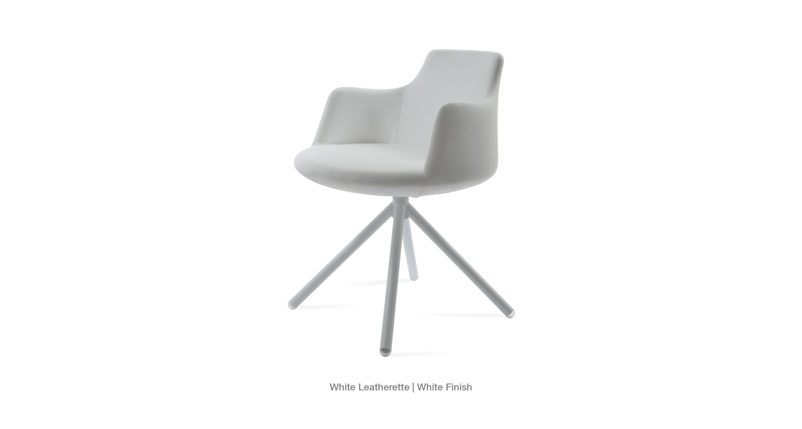 white leatherette - white finish