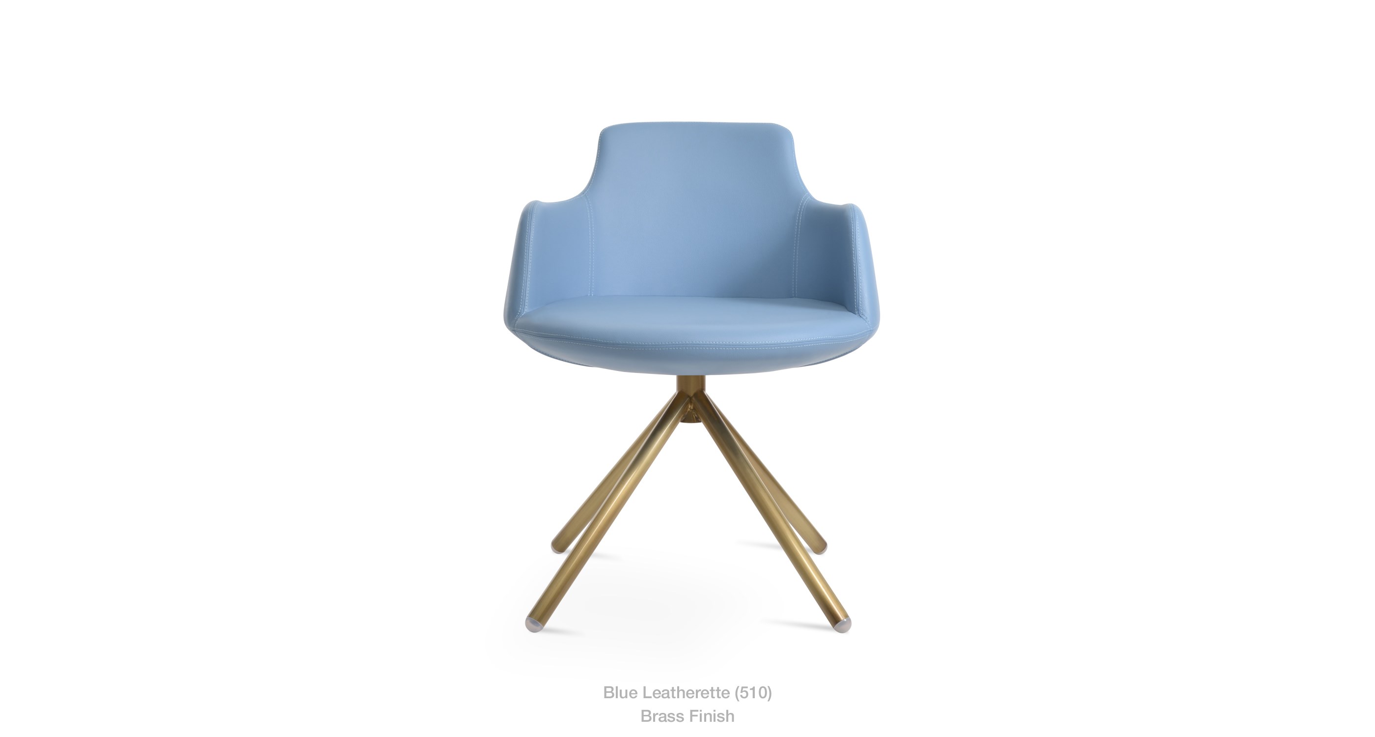 blue leatherette - brass