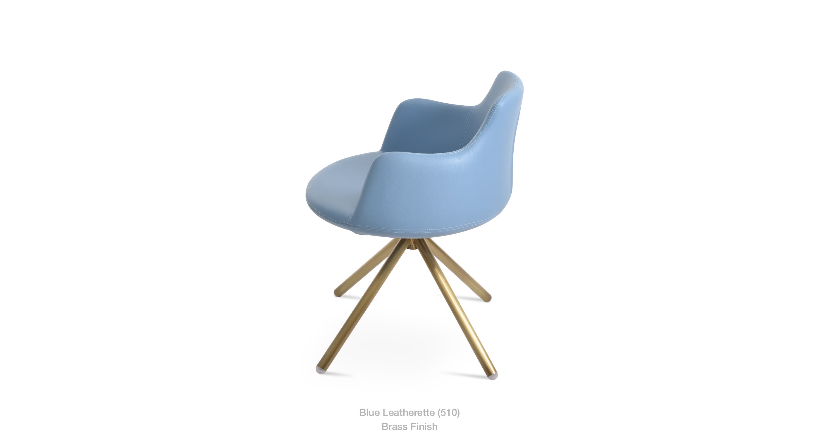 blue leatherette - brass