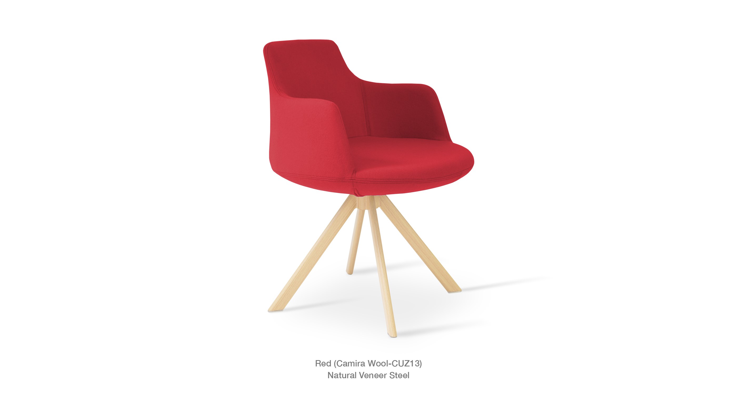 Dervish Sword Red Camira Wool Natural Veneer Steel