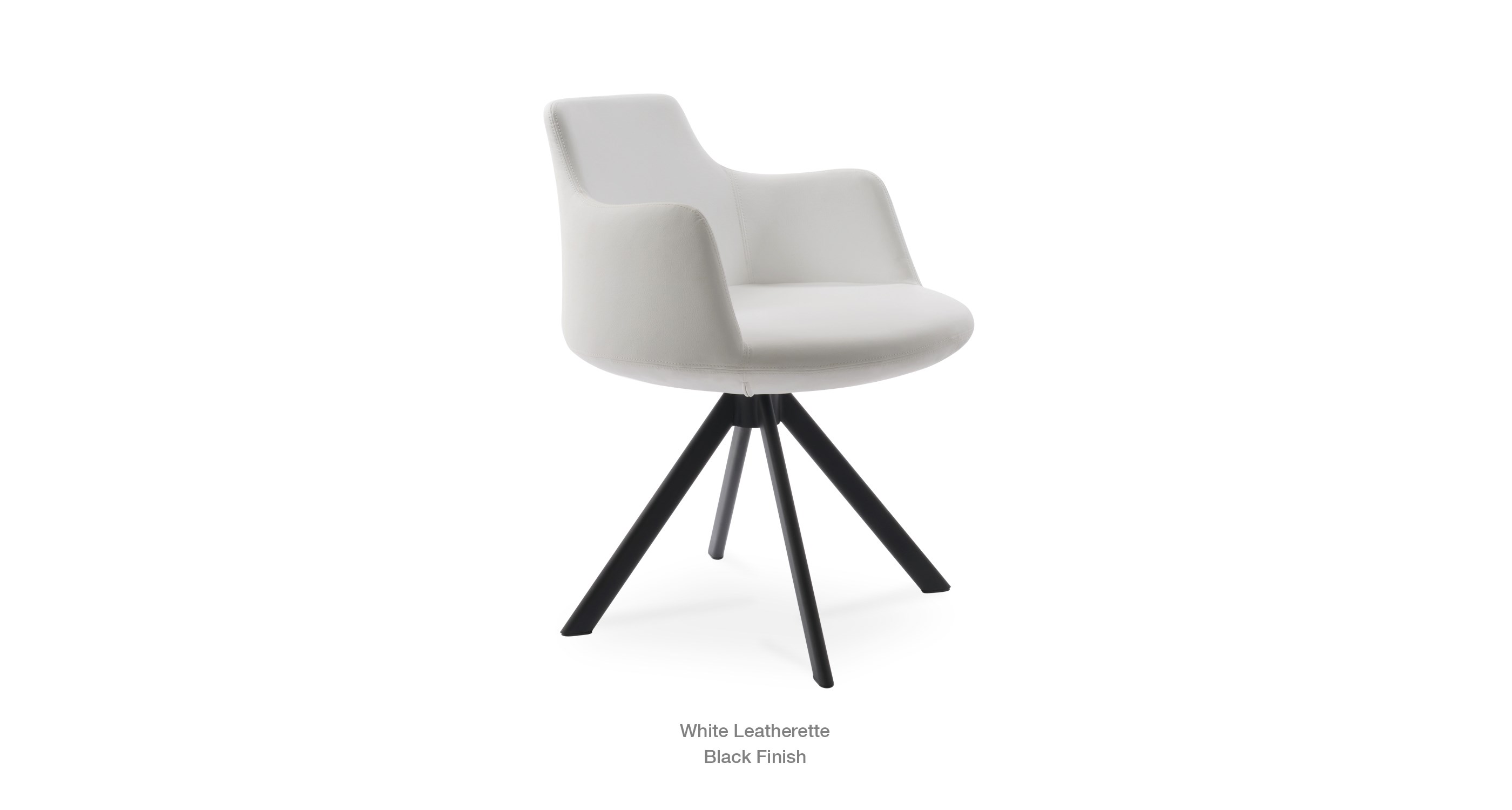 white leatherette - black