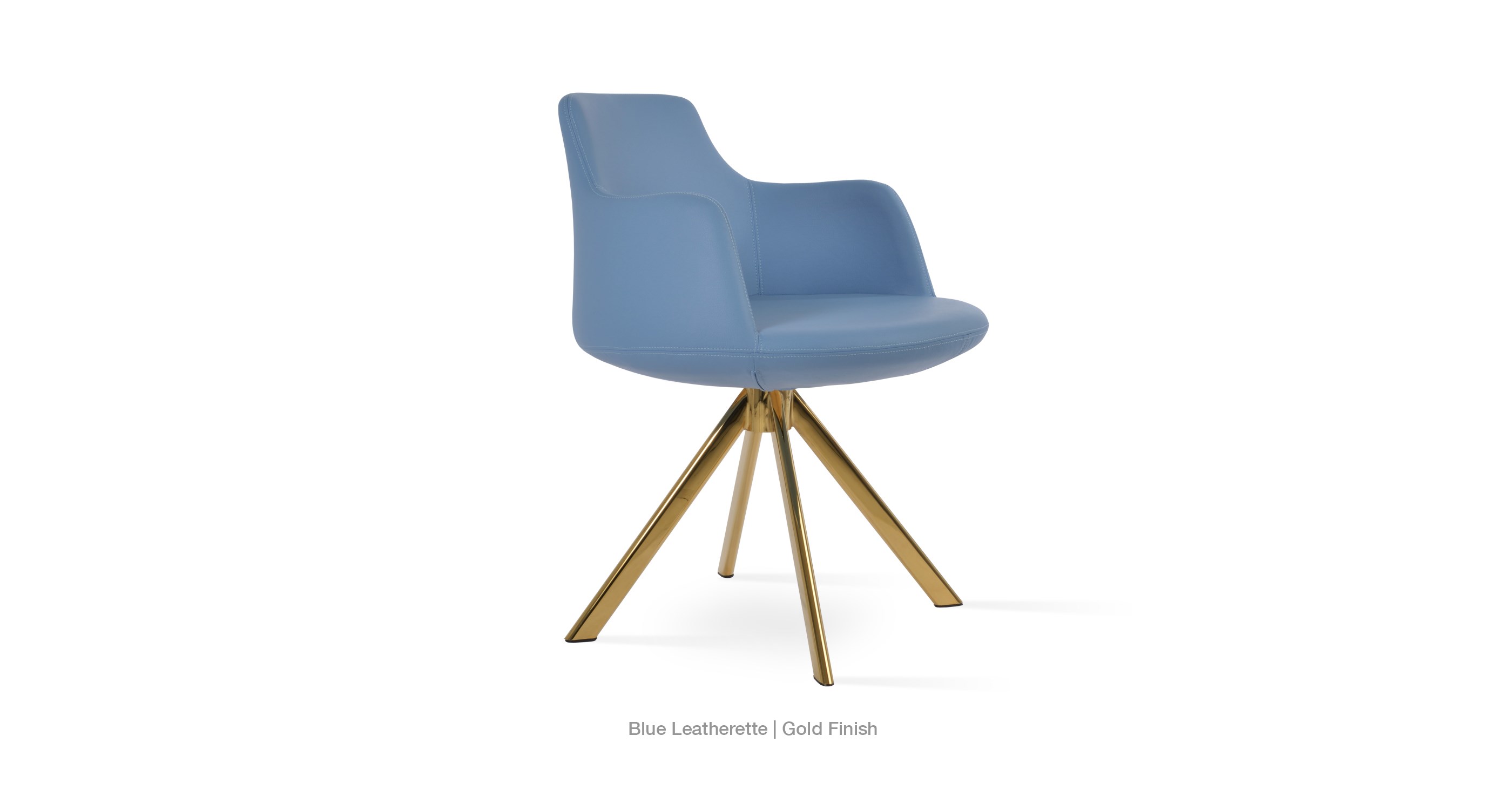 blue leatherette - gold