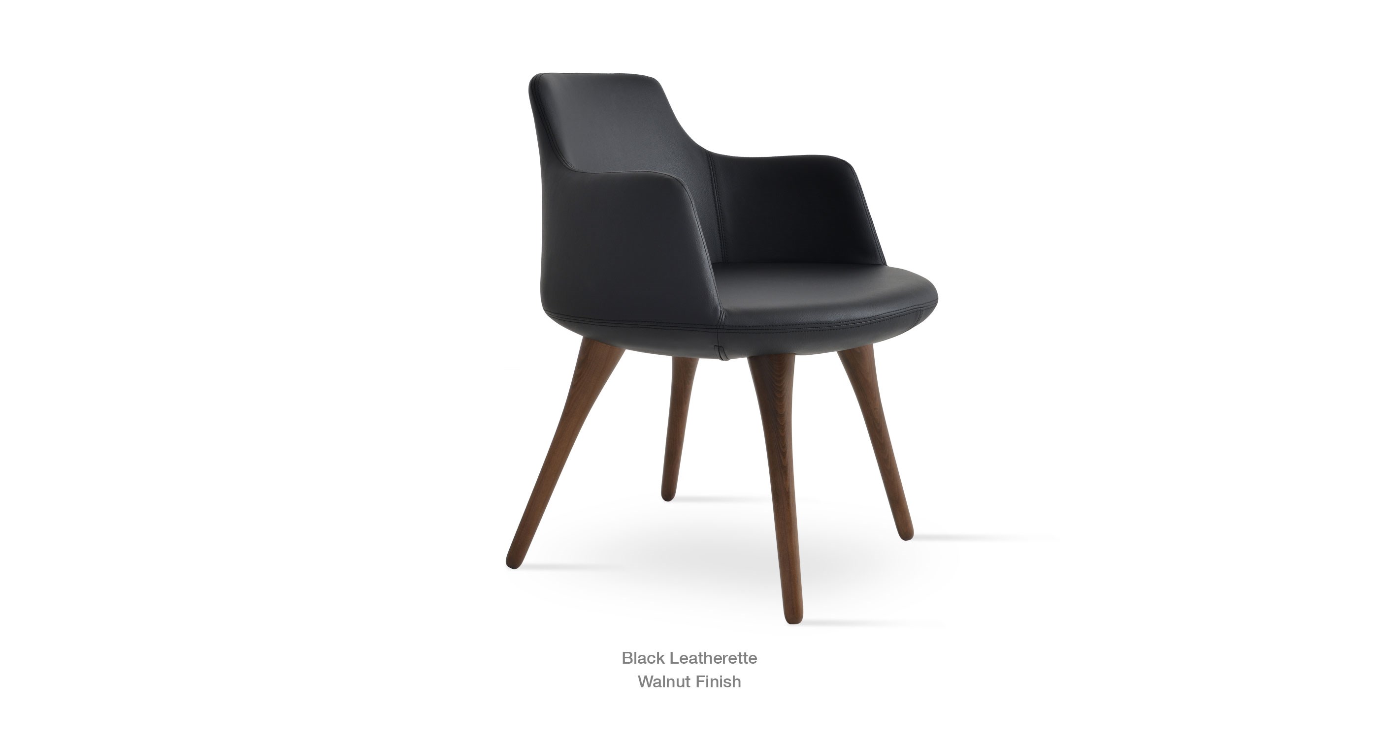 black leatherette - walnut