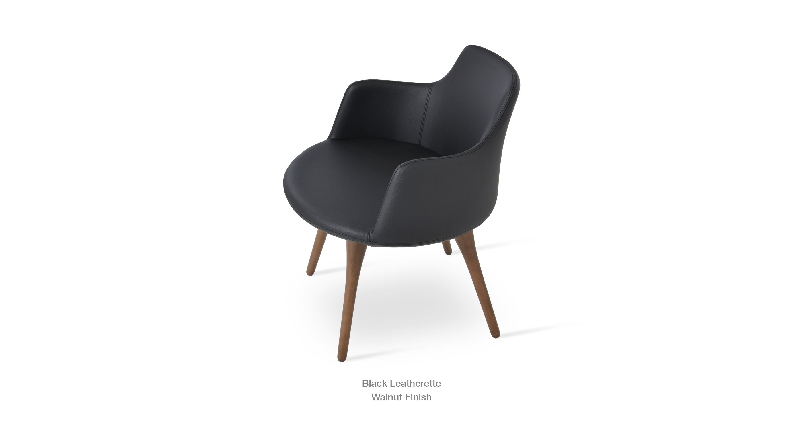 black leatherette - walnut