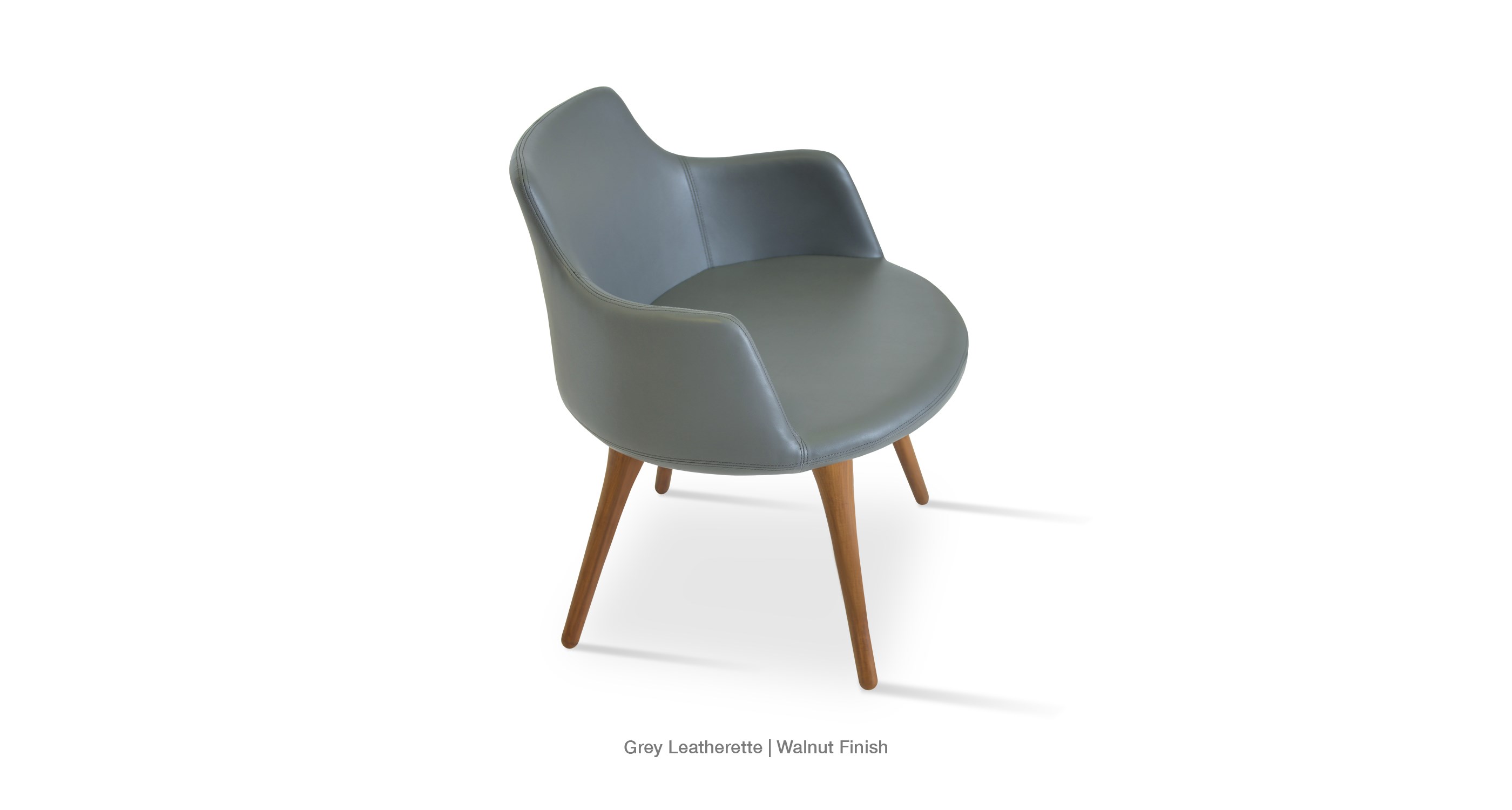 Dervish Wood Grey Leatherette Walnut