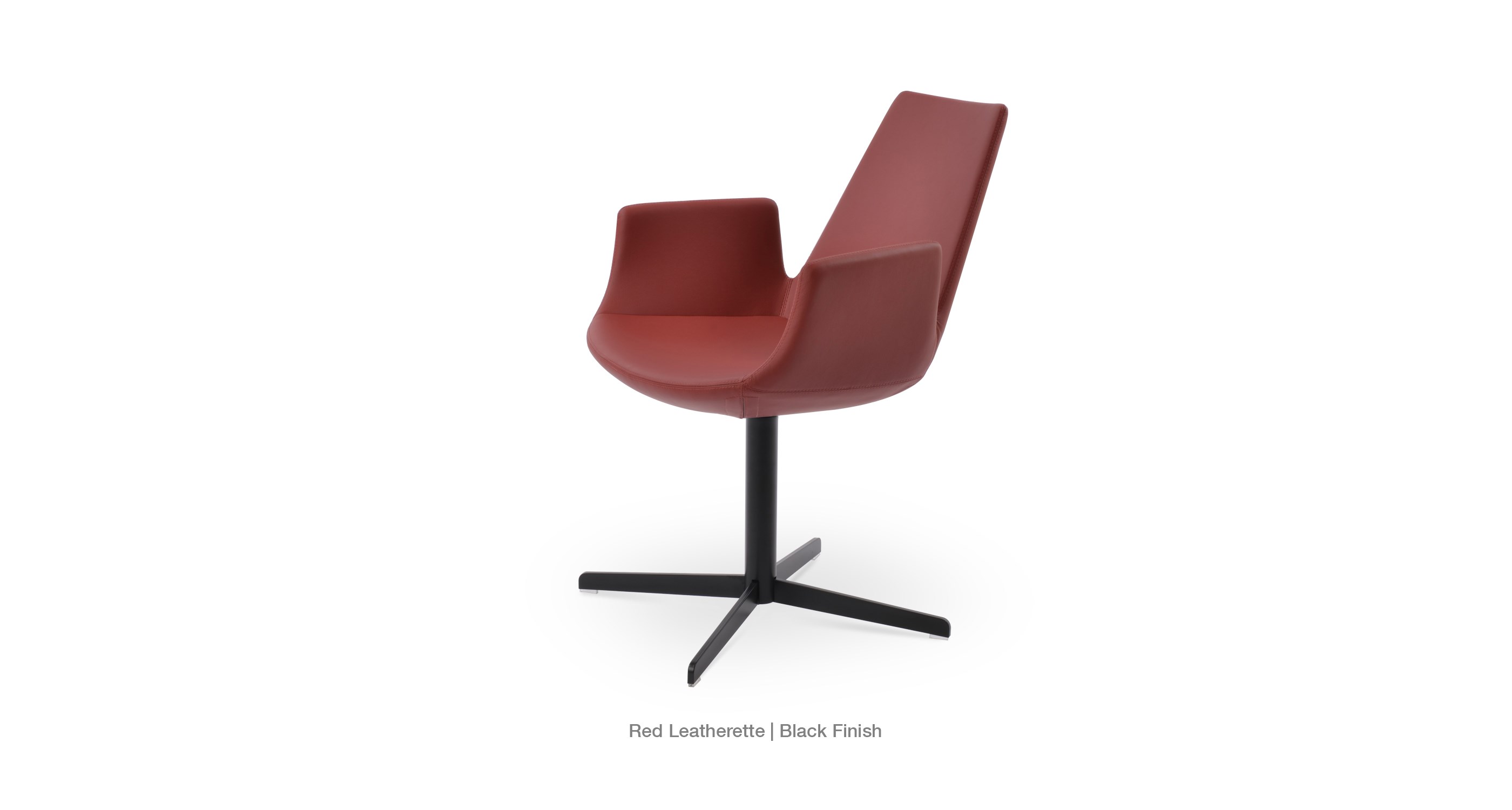 red leatherette - black