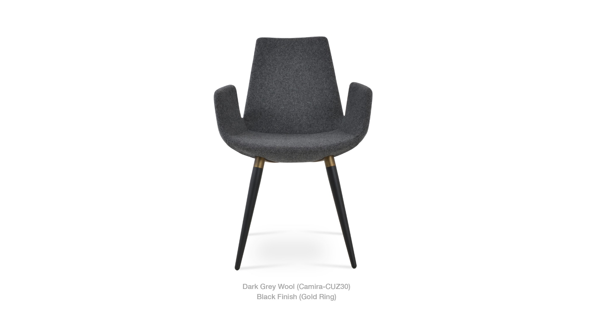 Eiffel Arm Dark Grey Wool Black