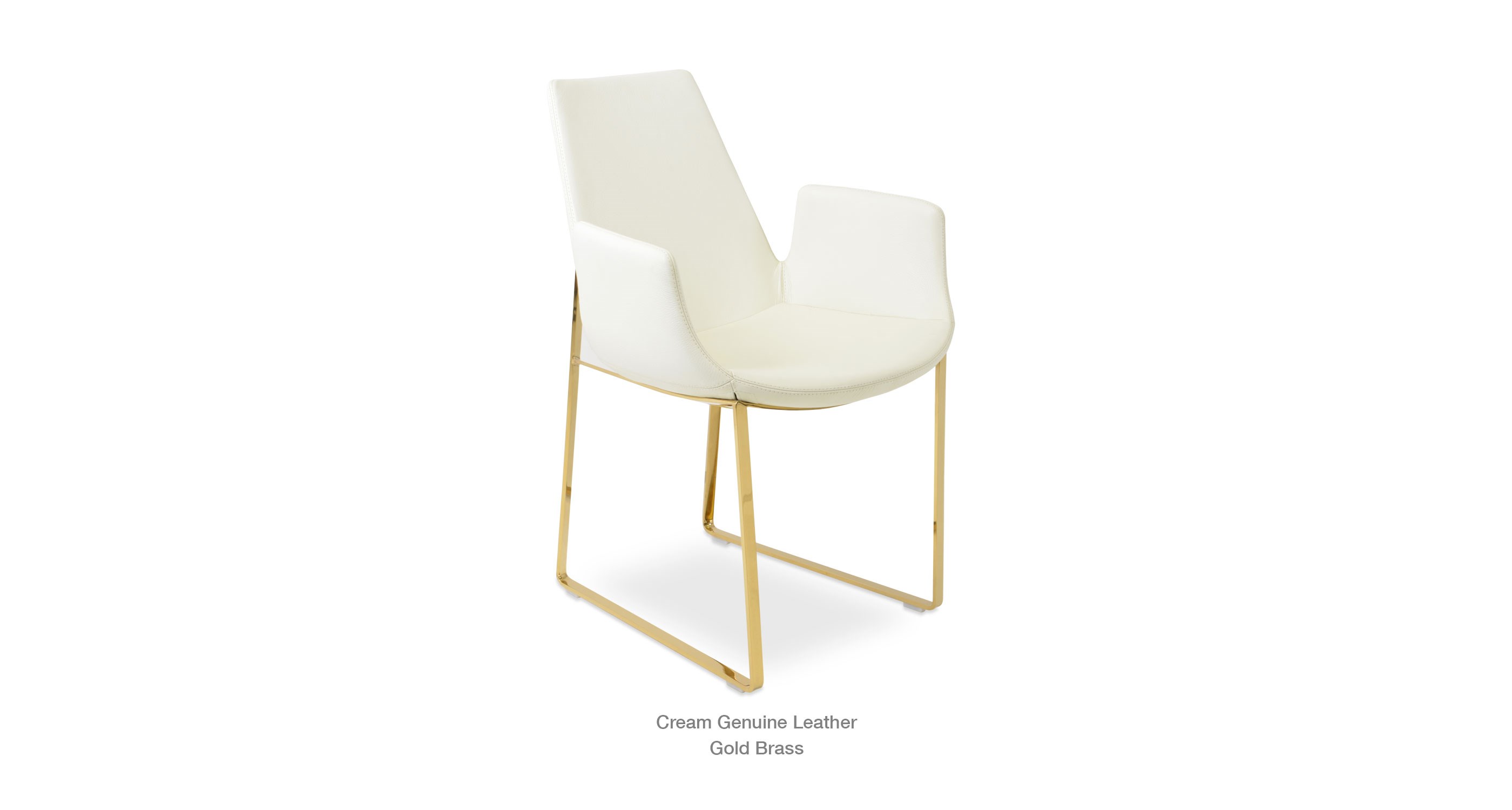 Eiffel Arm Sled Cream Gold Brass