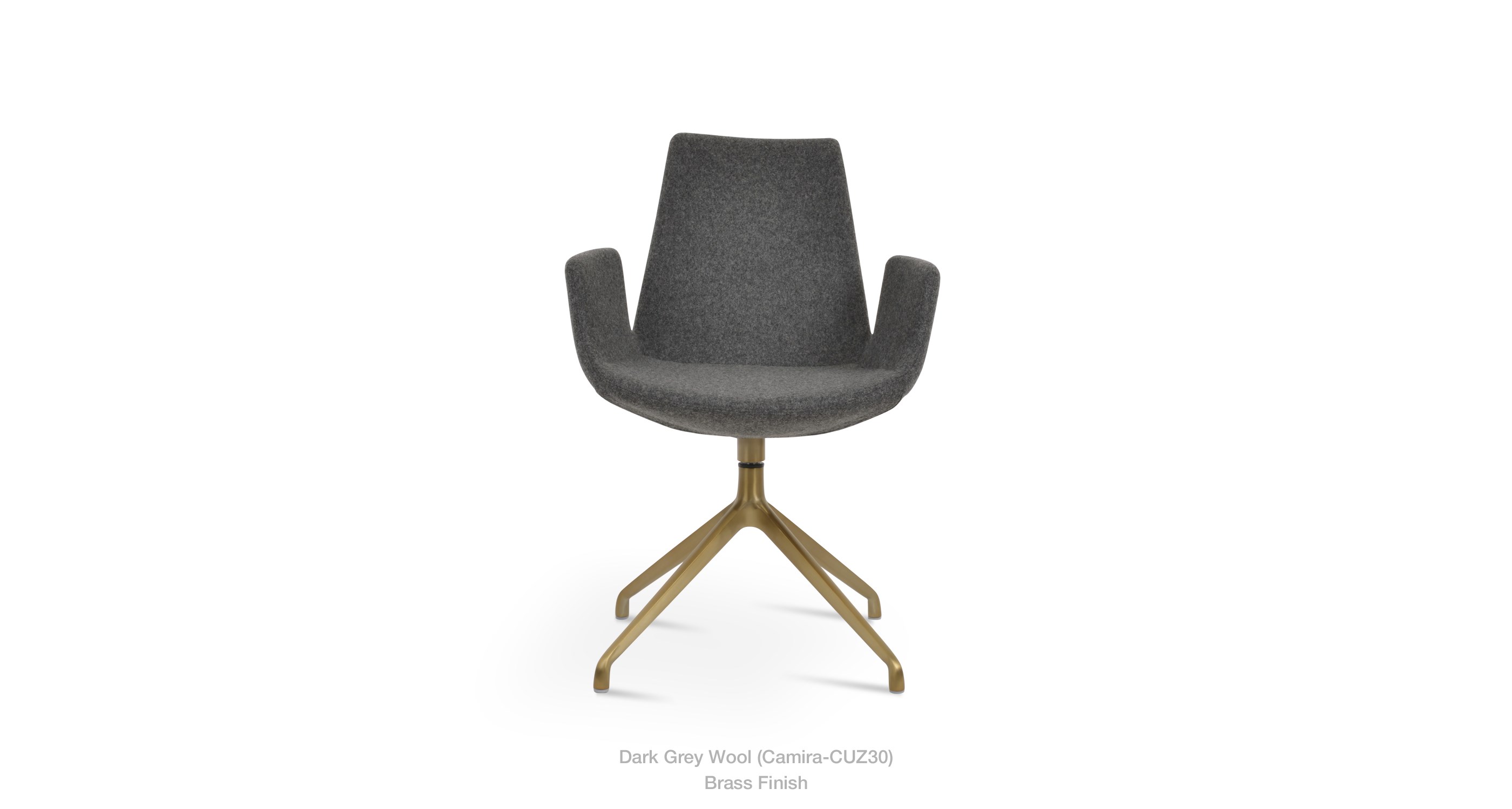 dark grey wool - brass