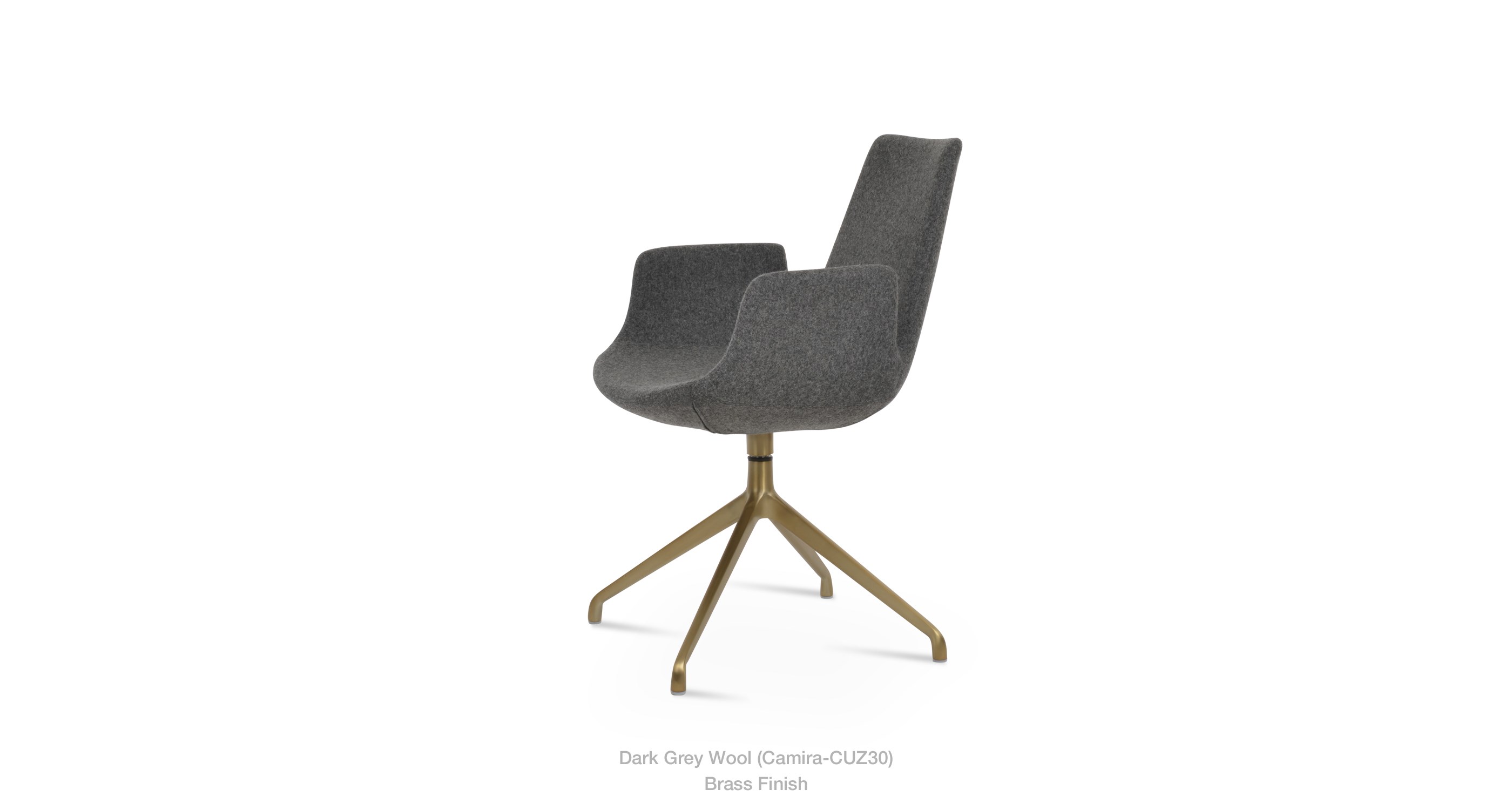 dark grey wool - brass