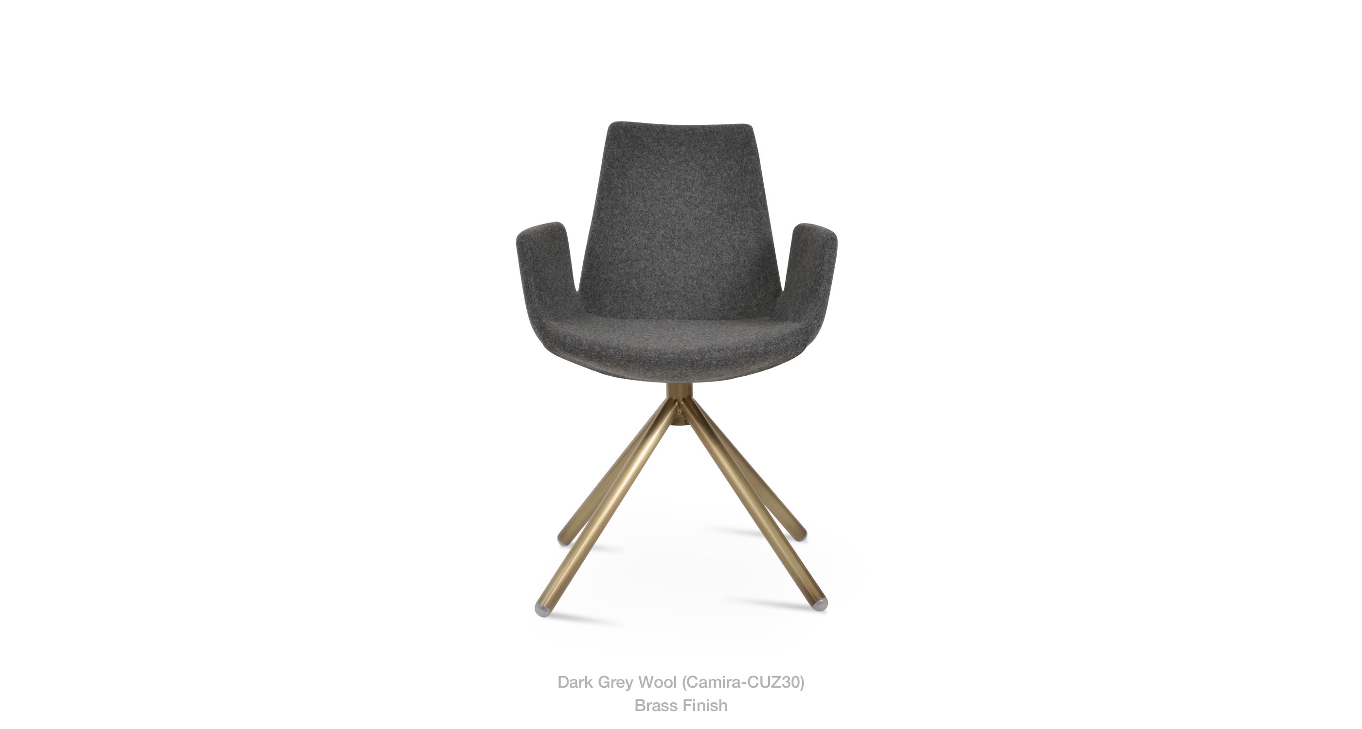 dark grey wool - brass