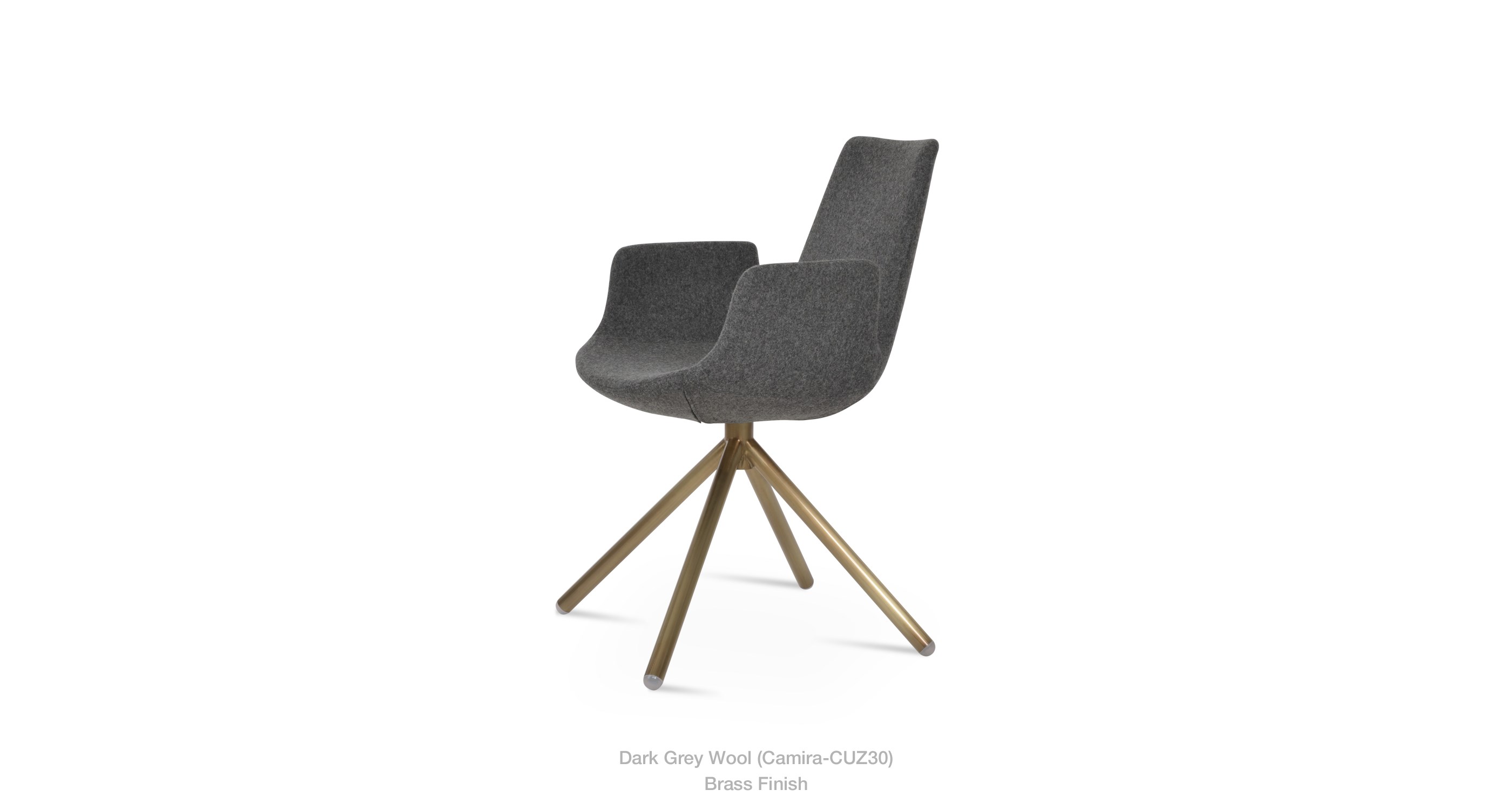 dark grey wool - brass