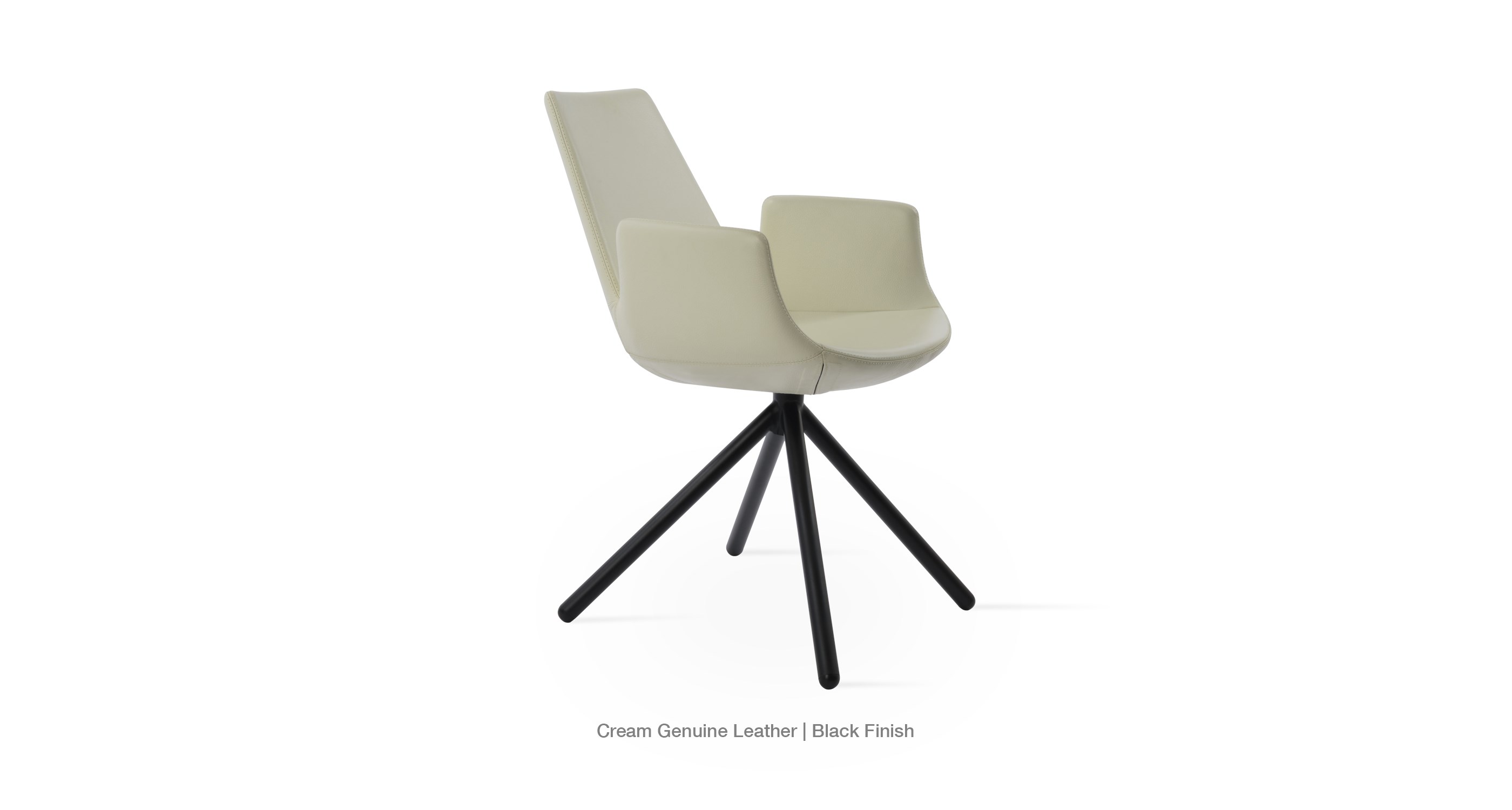 cream leather - black base