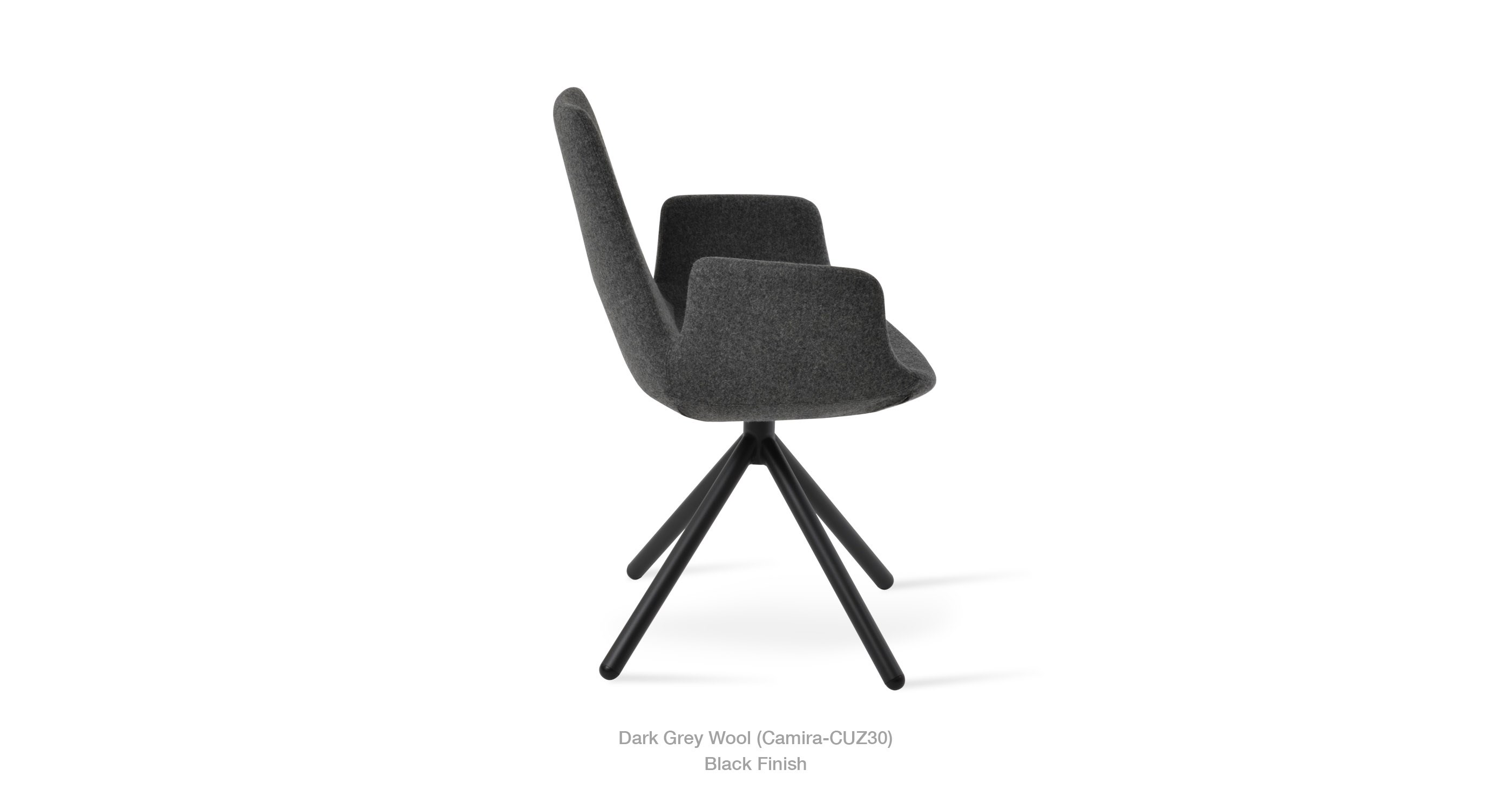 dark grey wool - black